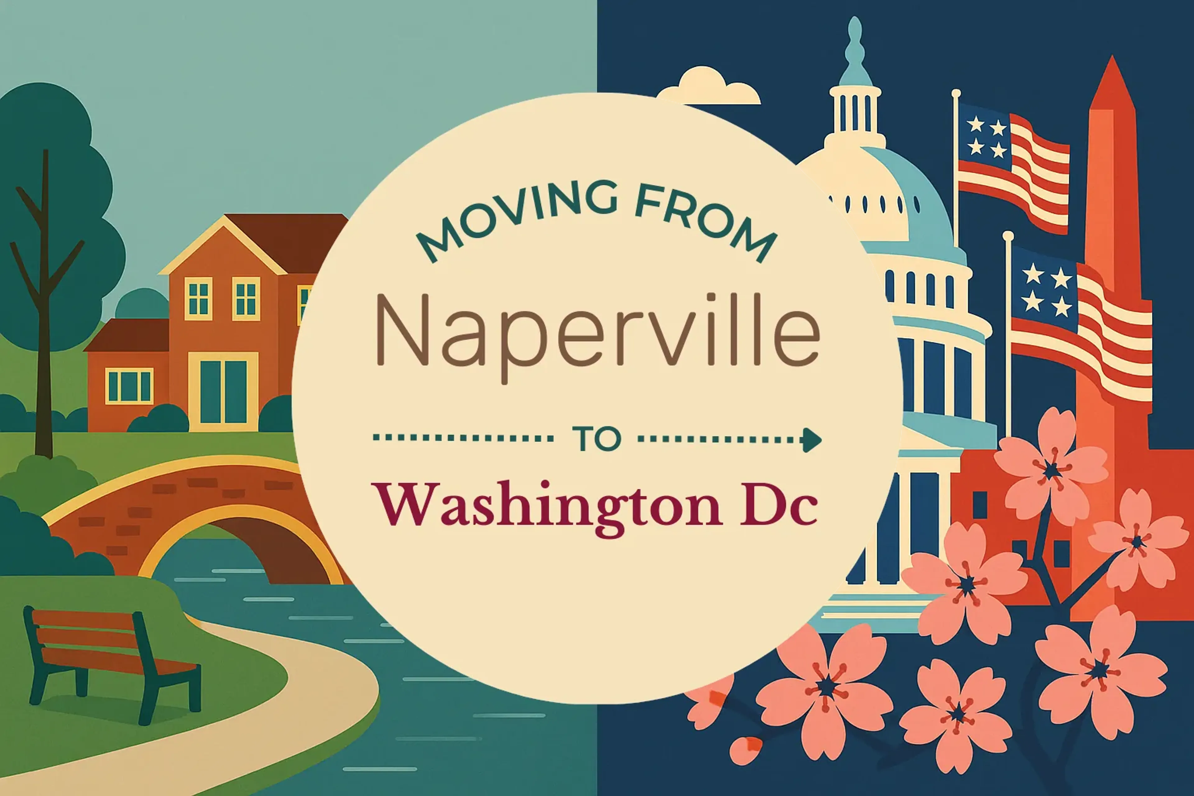 Side-by-side comparison of Naperville to Washington DC moving companies