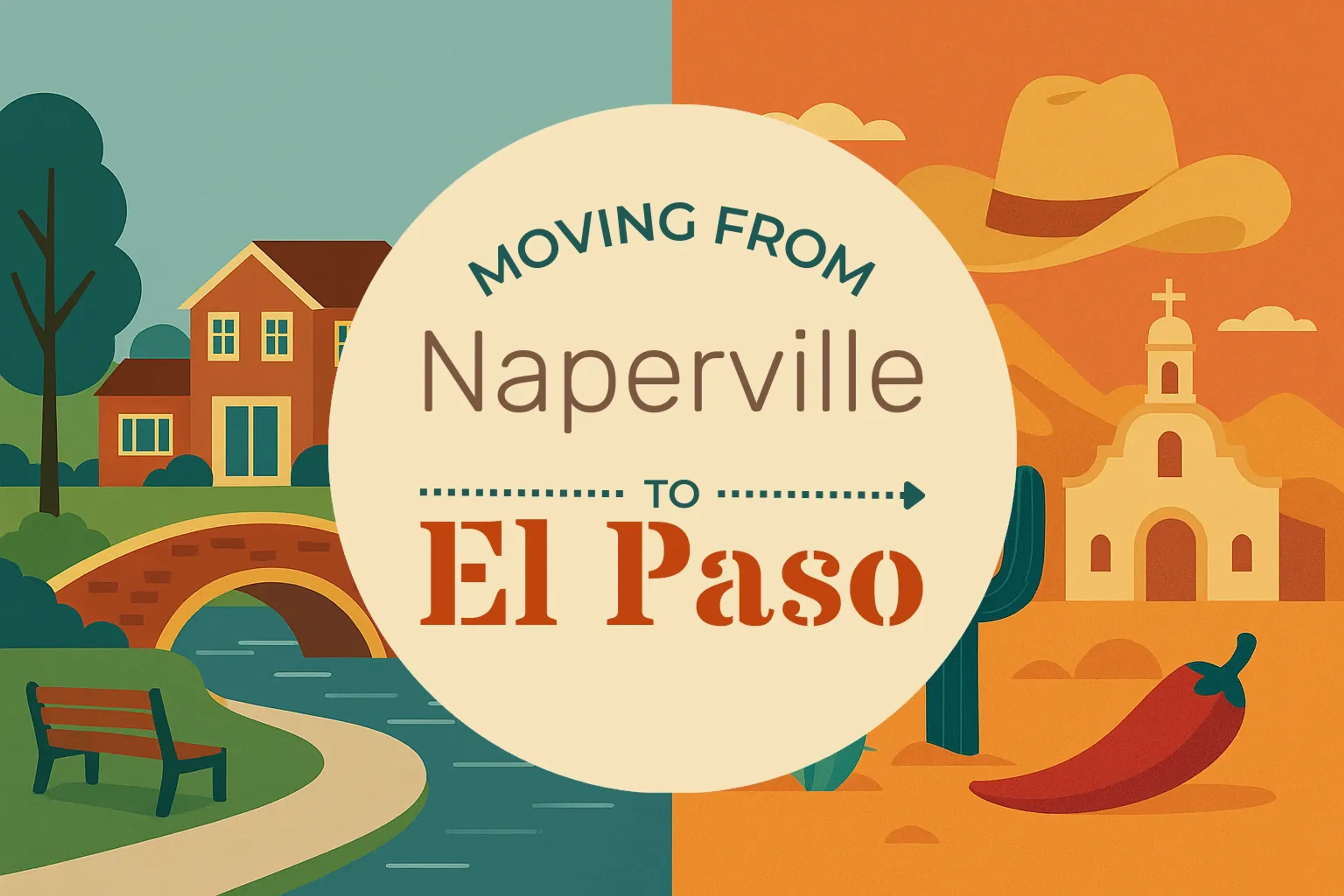 Side-by-side comparison of Naperville to El Paso moving companies