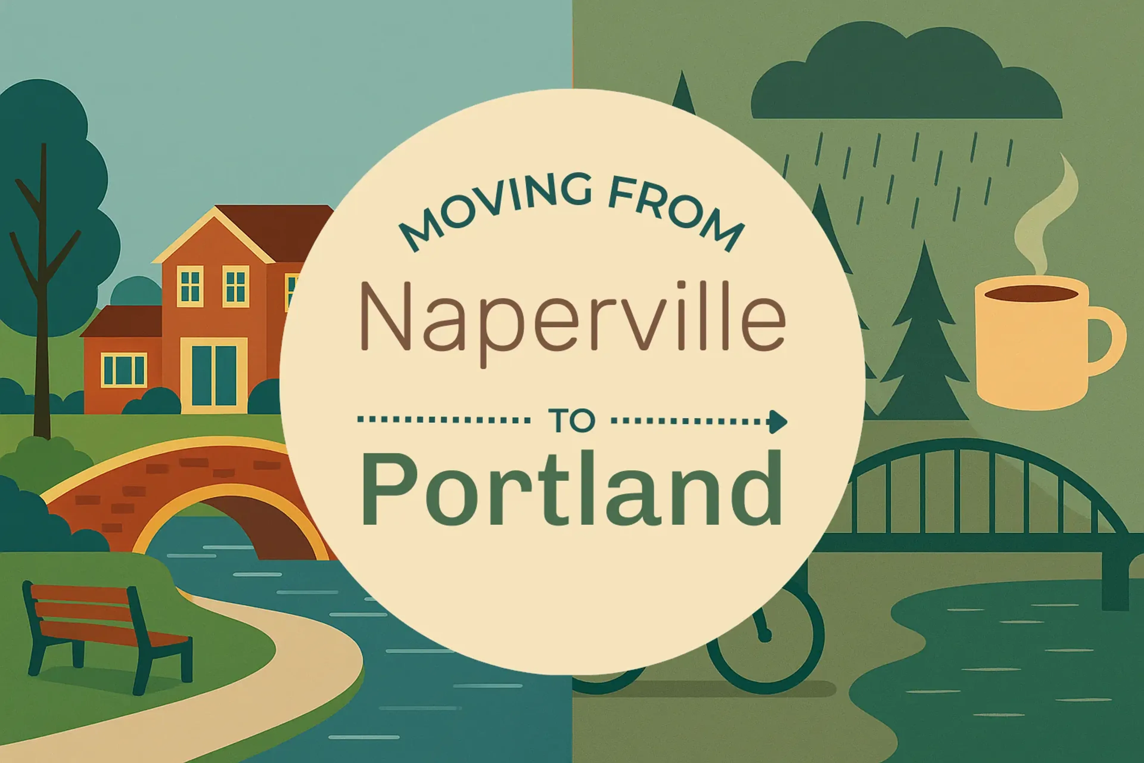 Side-by-side comparison of Naperville to Portland moving companies