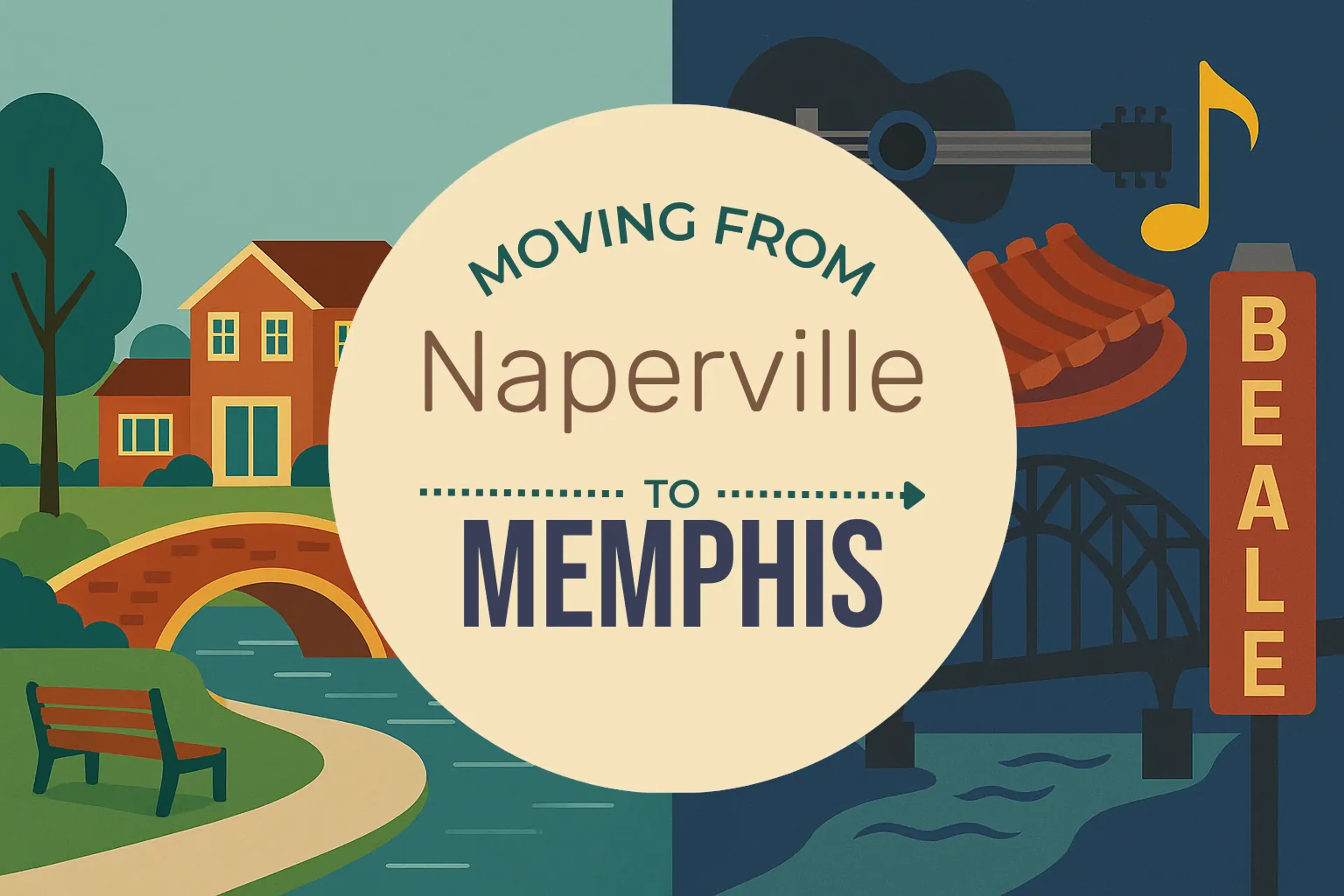 Side-by-side comparison of Naperville to Memphis moving companies