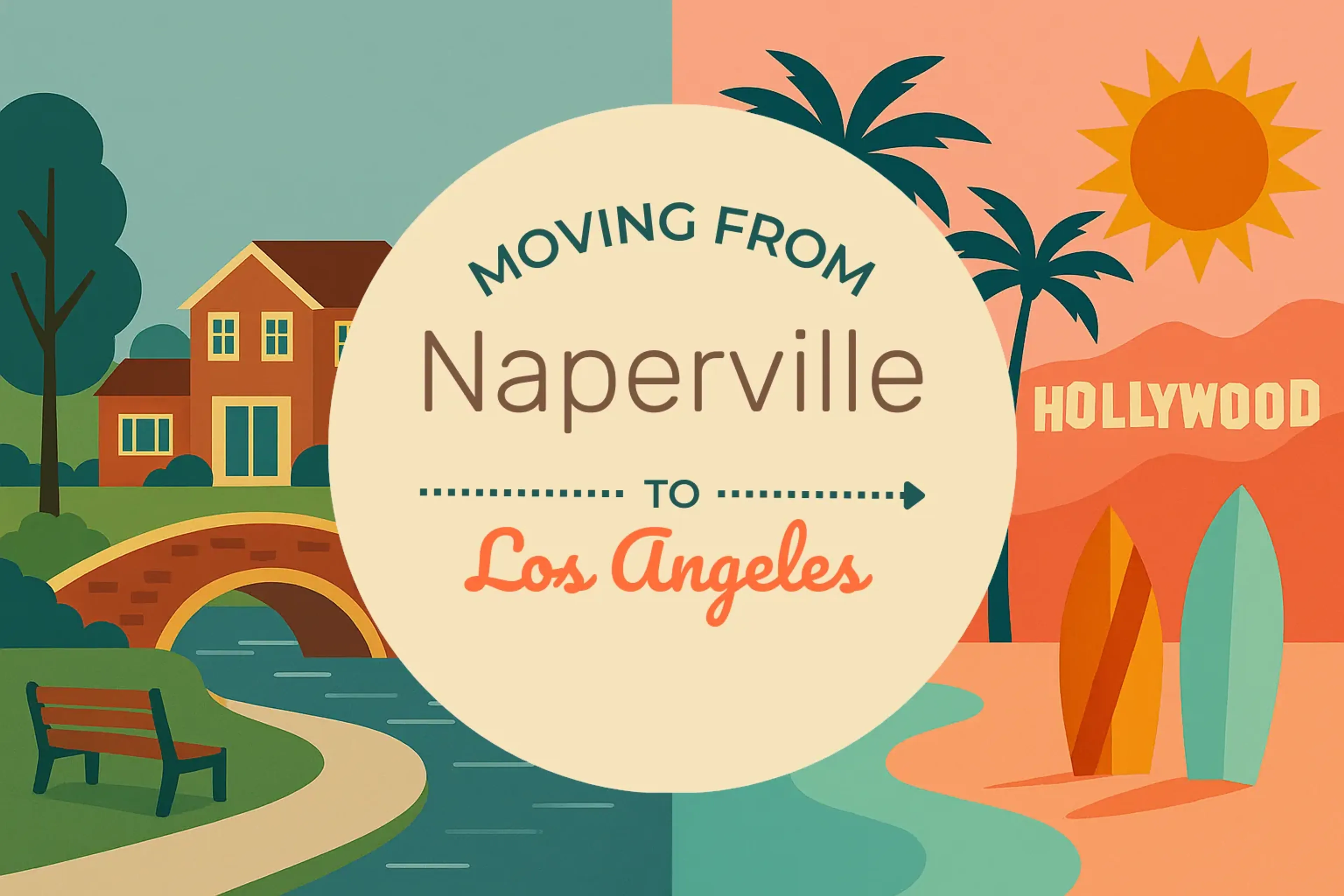 Side-by-side comparison of Naperville to Los Angeles moving companies