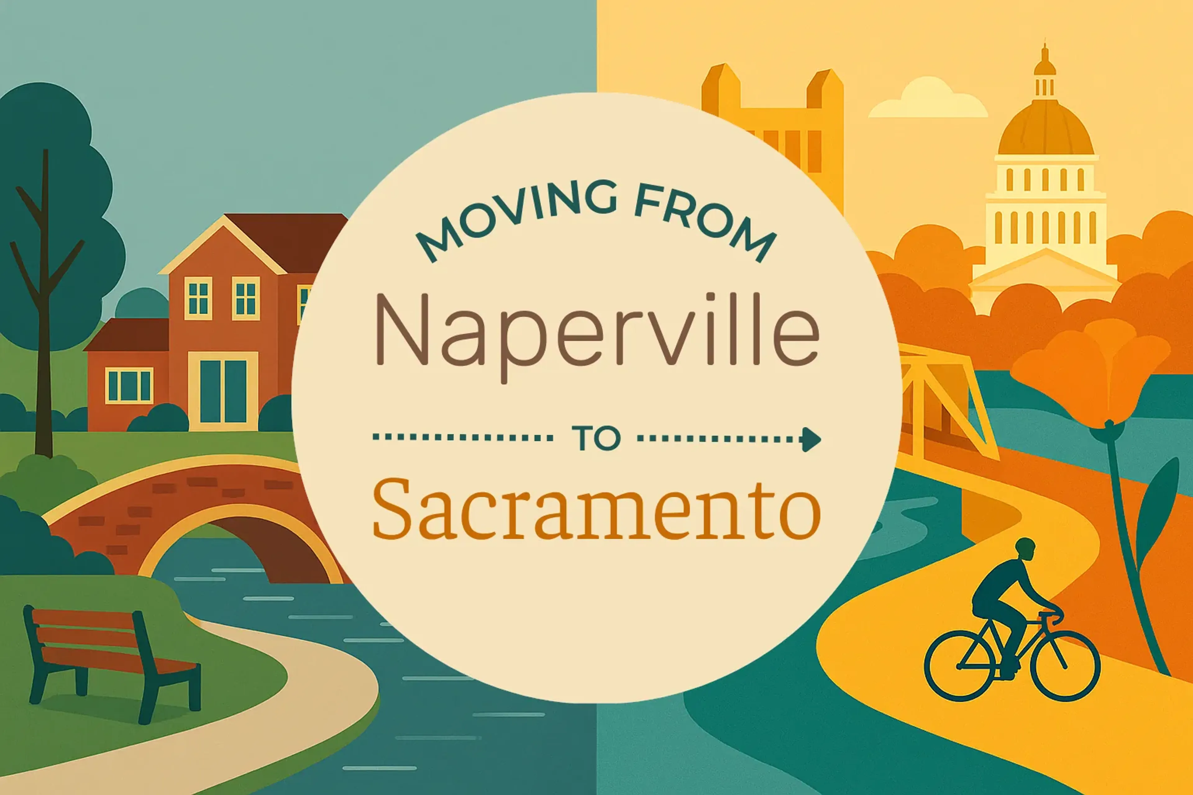 Side-by-side comparison of Naperville to Sacramento moving companies