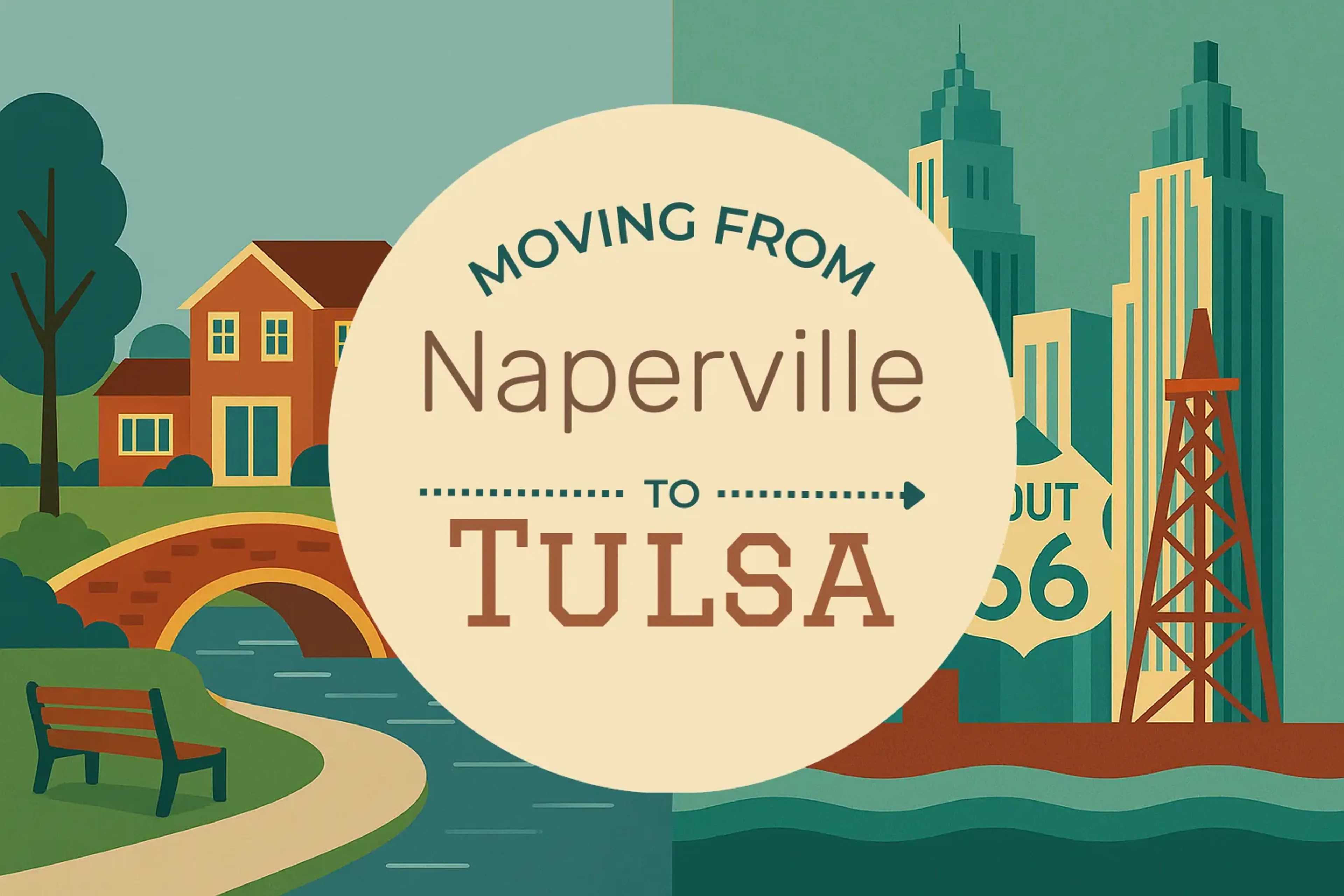 Side-by-side comparison of Naperville to Tulsa moving companies