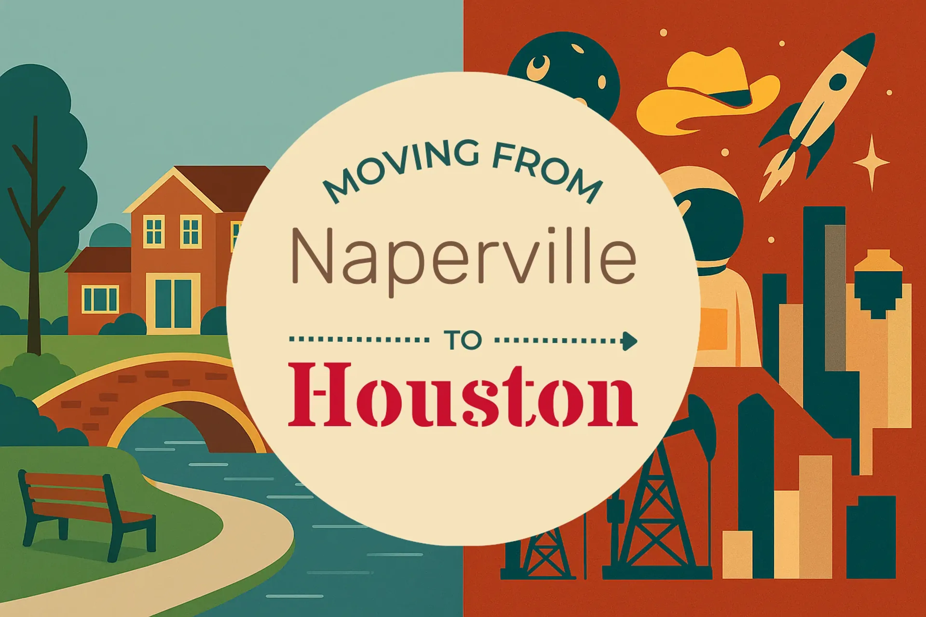 Side-by-side comparison of Naperville to Houston moving companies
