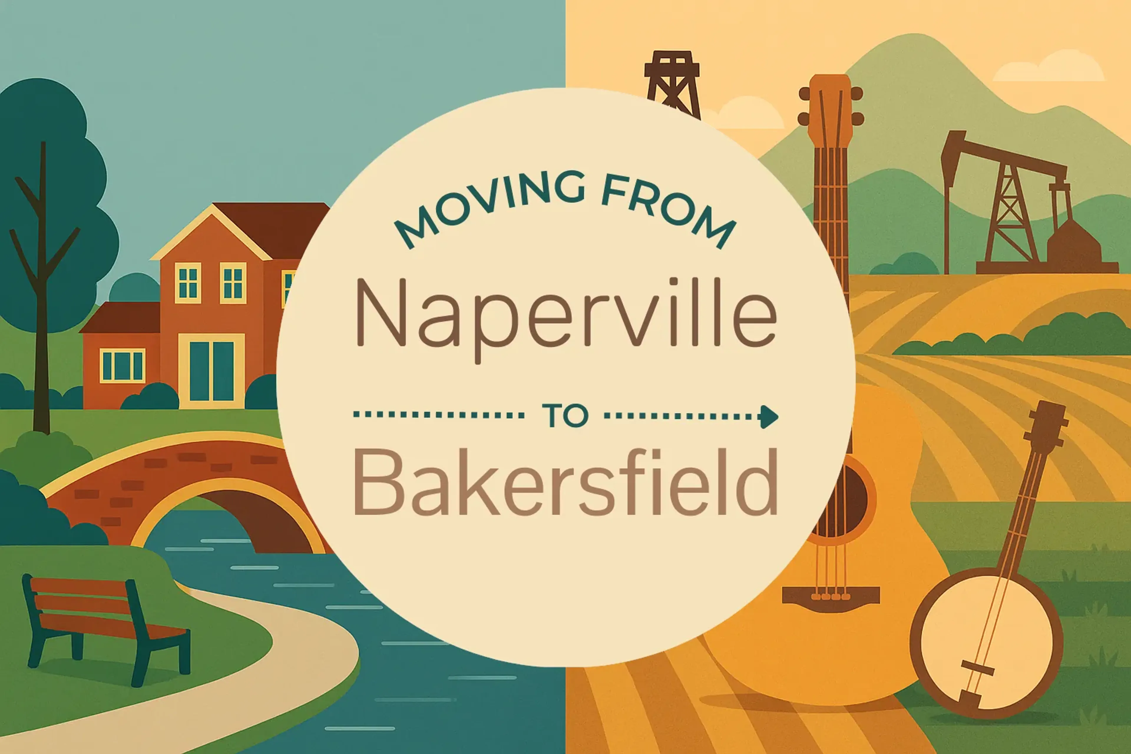 Side-by-side comparison of Naperville to Bakersfield moving companies