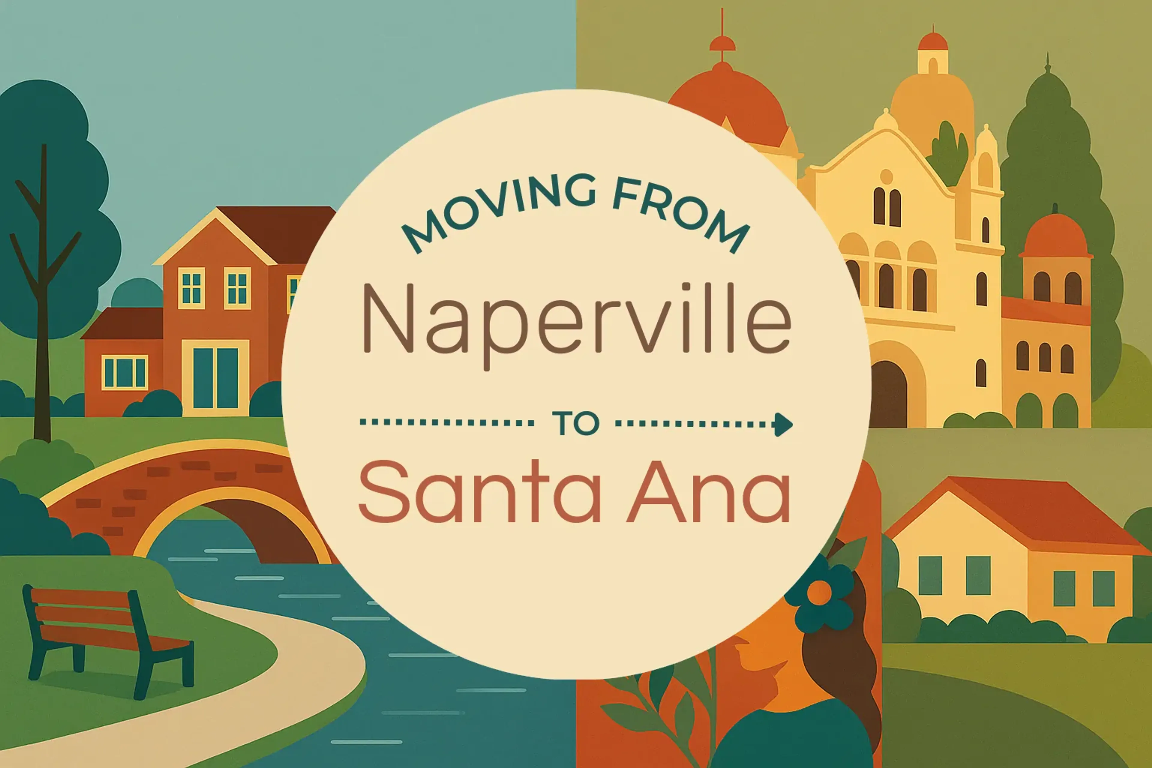 Side-by-side comparison of Naperville to Santa Ana moving companies