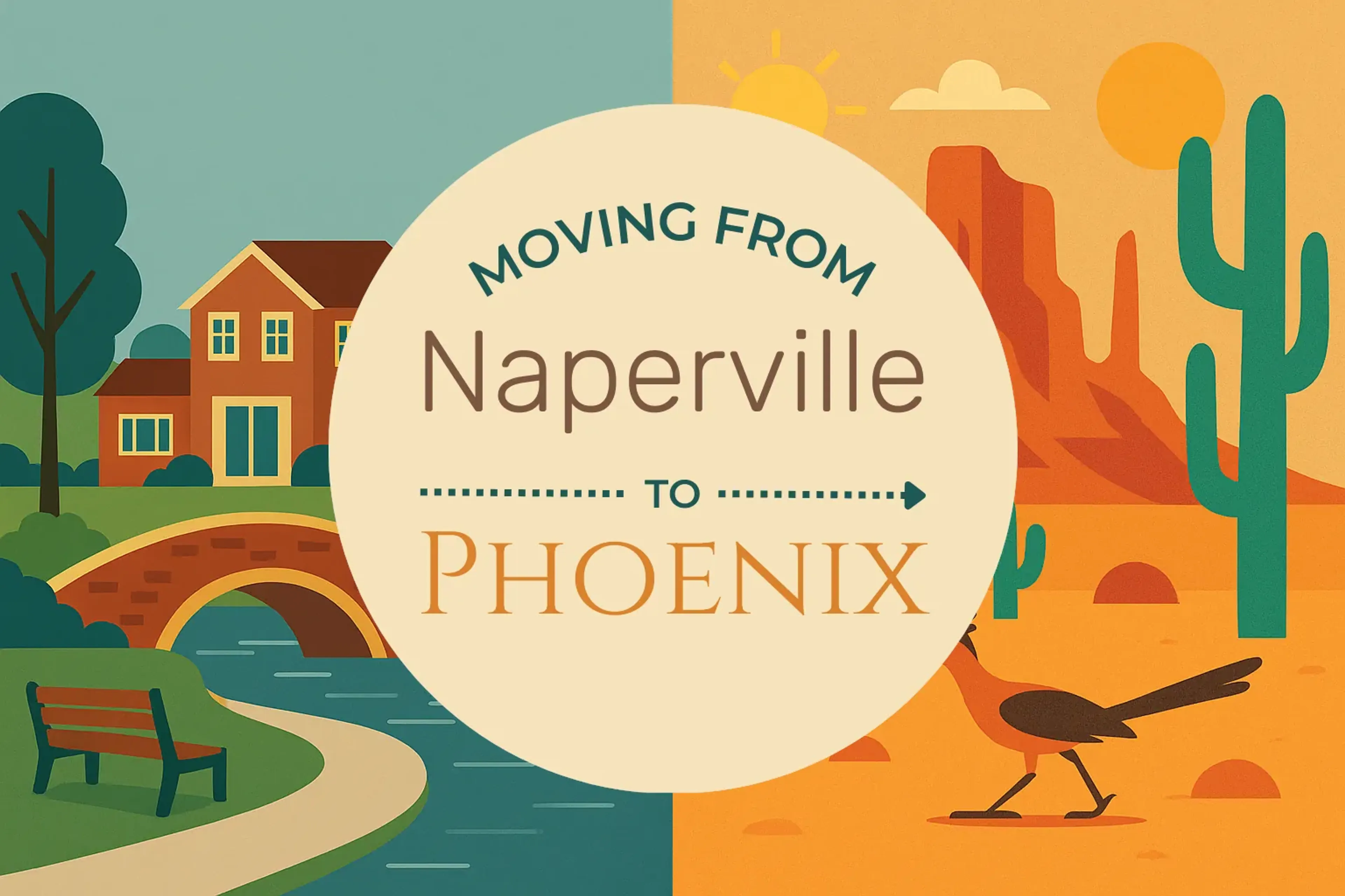 Side-by-side comparison of Naperville to Phoenix moving companies