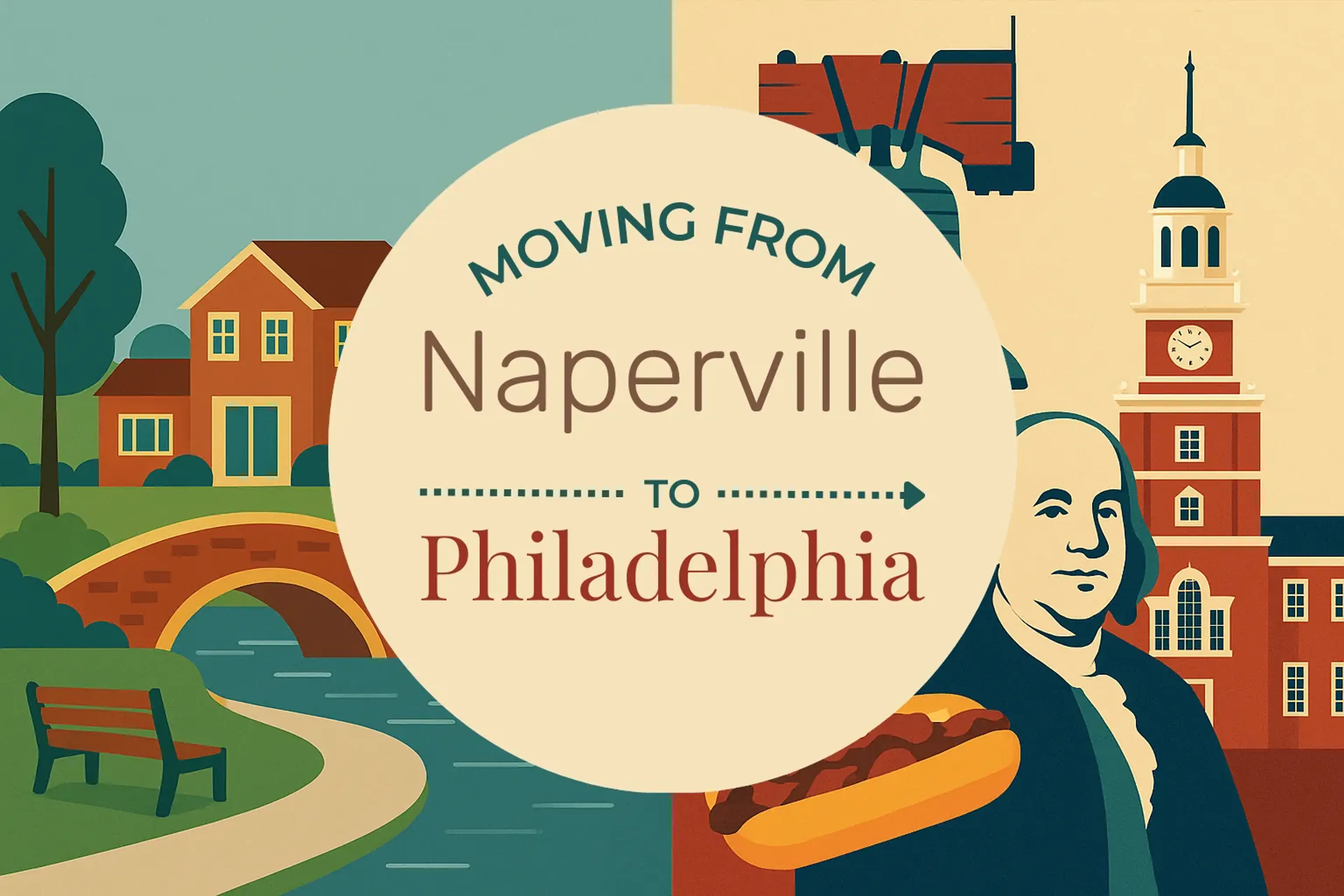 Side-by-side comparison of Naperville to Philadelphia moving companies
