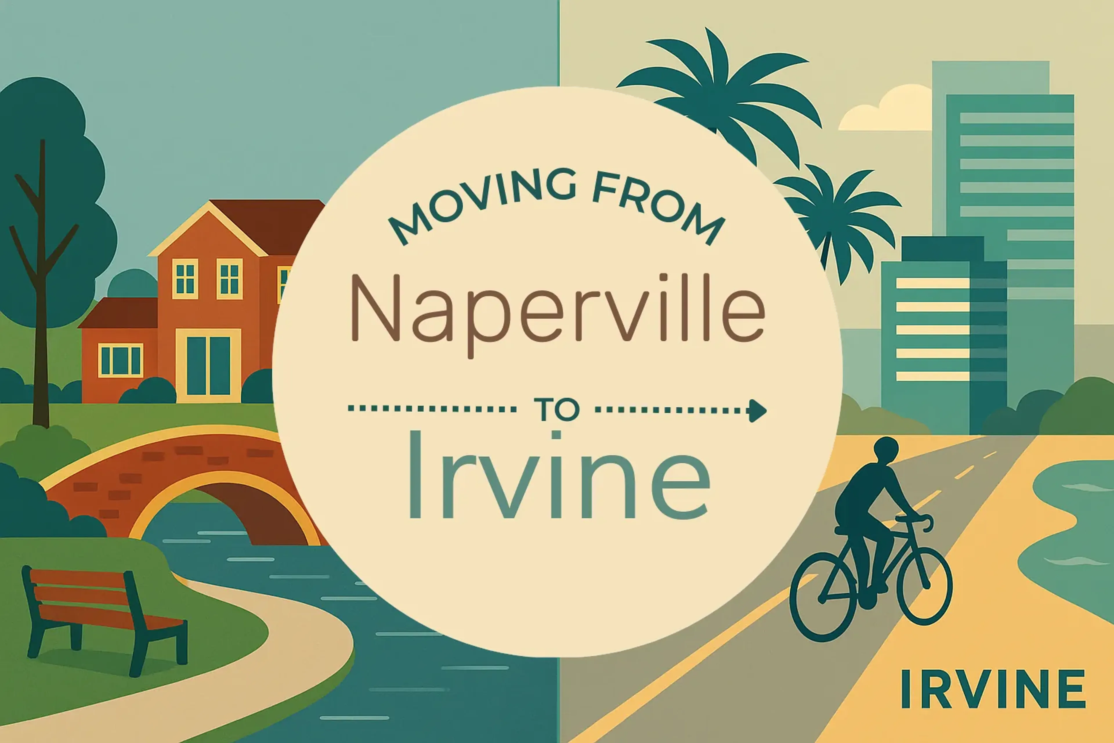 Side-by-side comparison of Naperville to Irvine moving companies