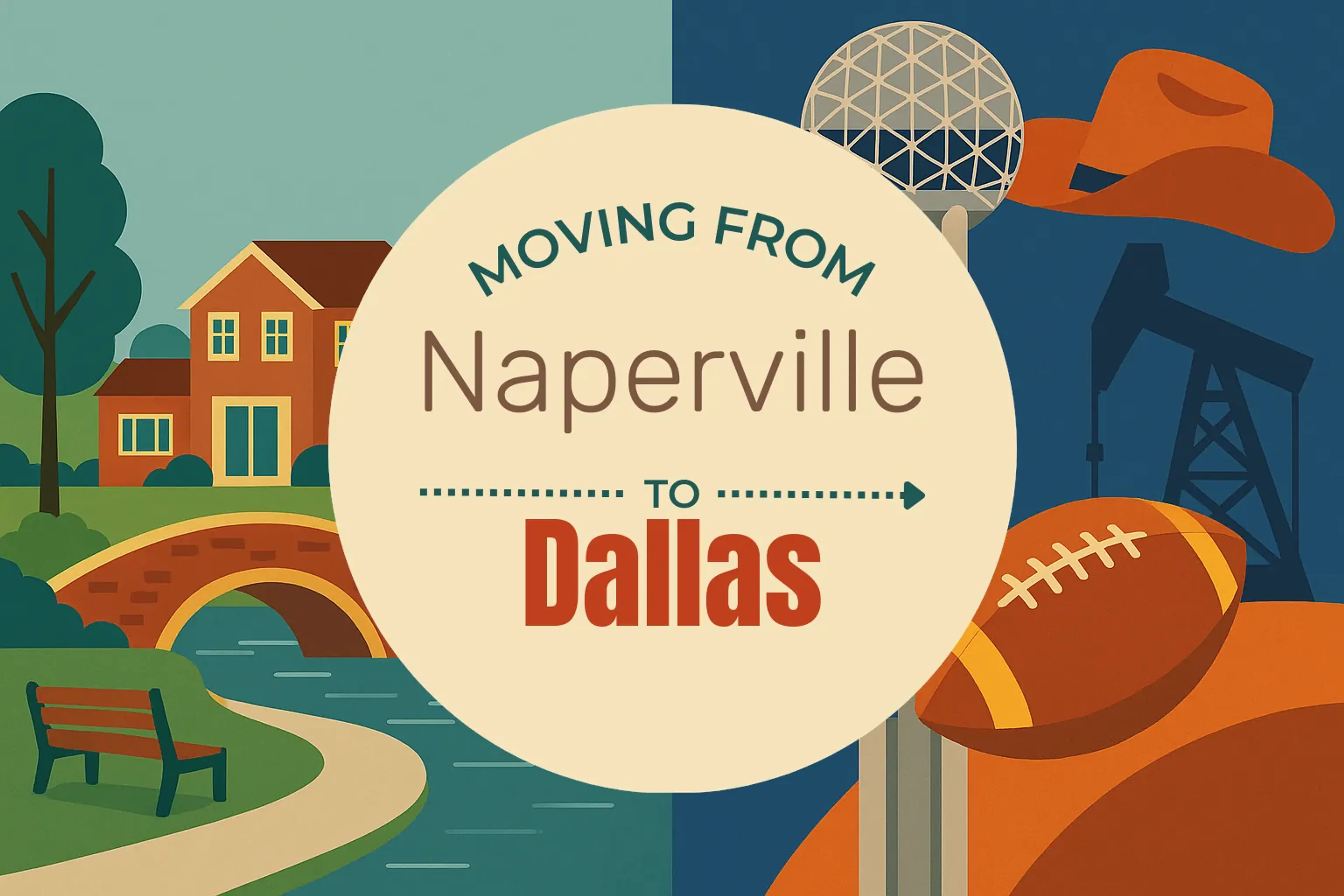 Side-by-side comparison of Naperville to Dallas moving companies