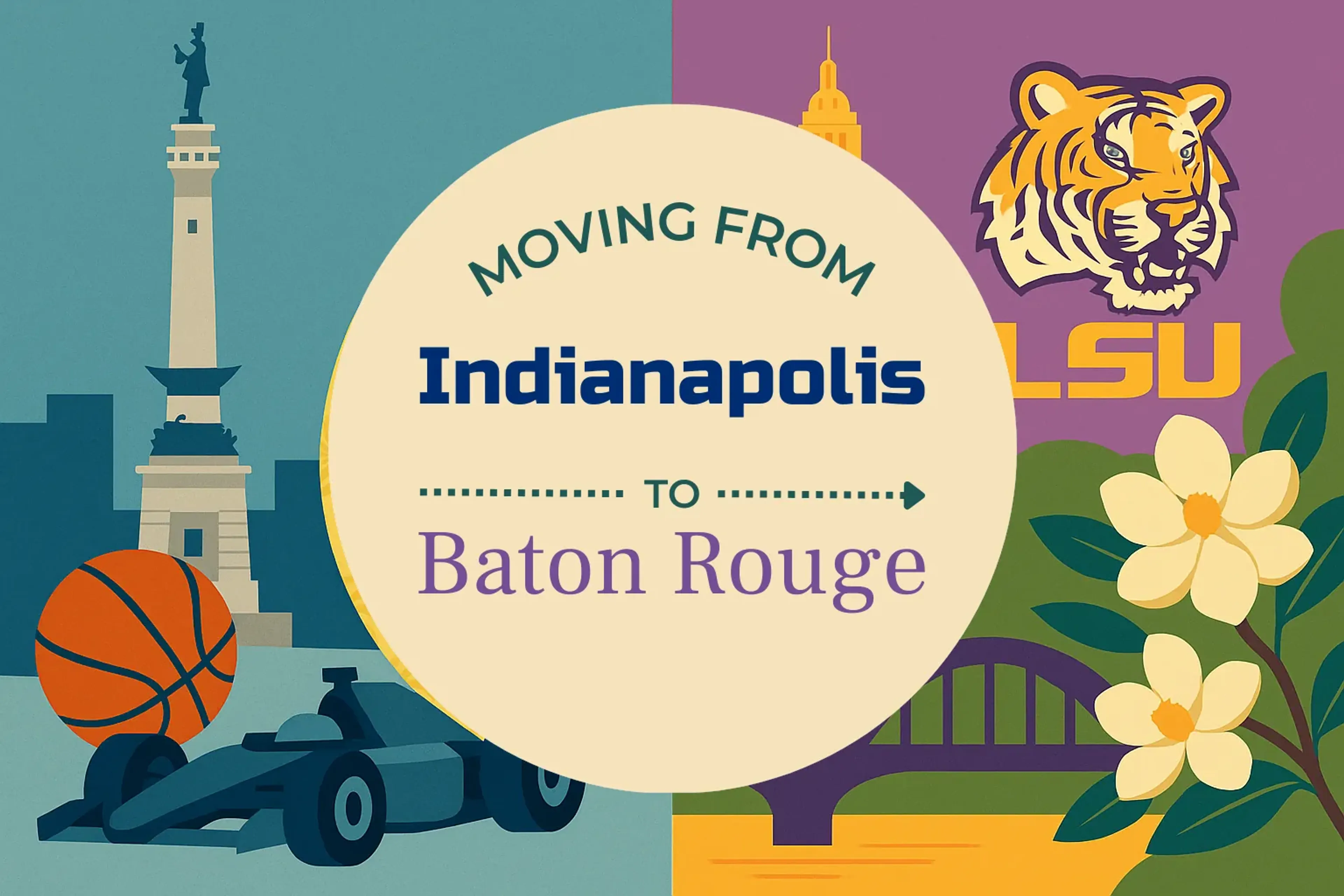 Side-by-side comparison of Indianapolis to Baton Rouge moving companies