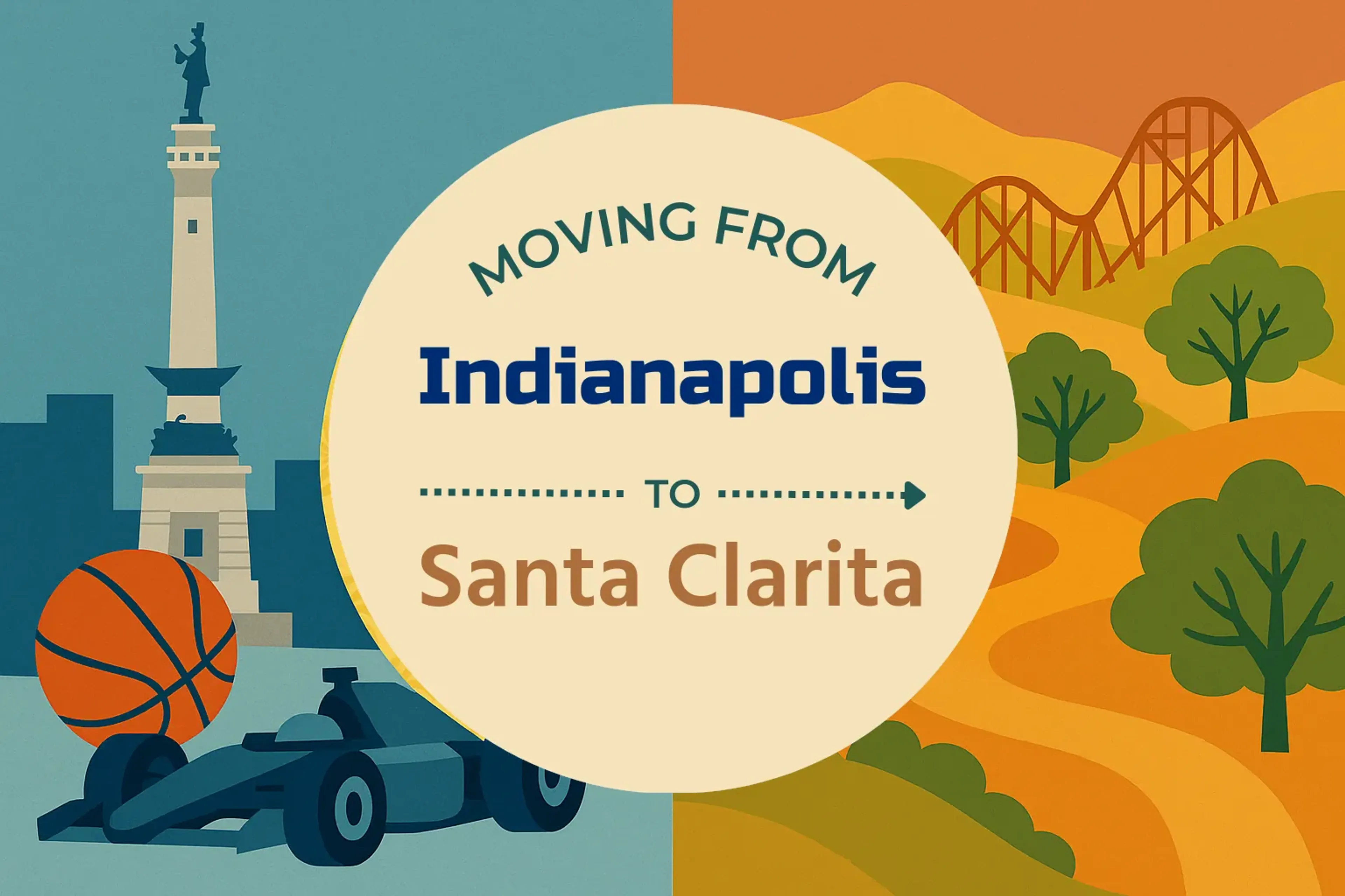 Side-by-side comparison of Indianapolis to Santa Clarita moving companies