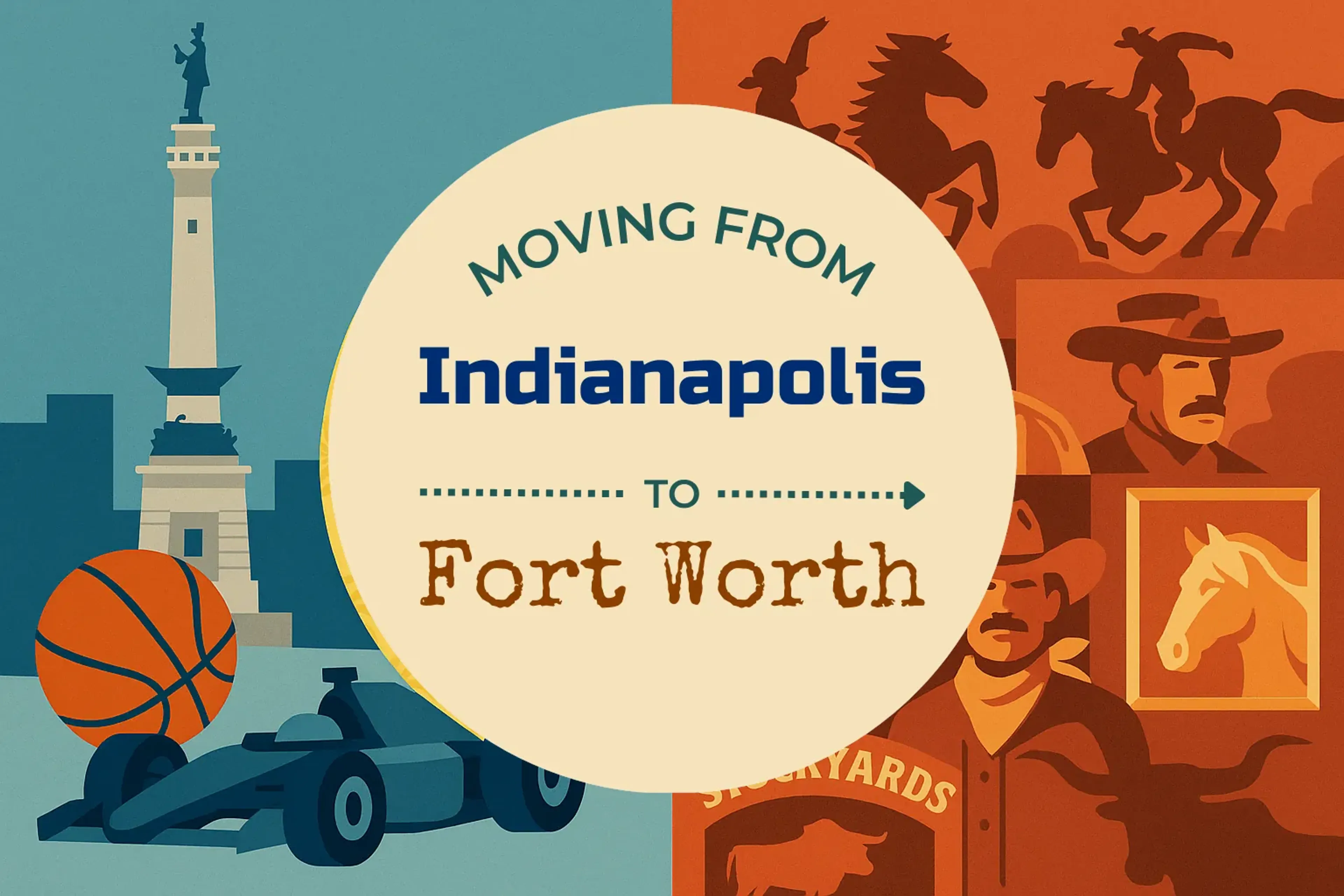 Side-by-side comparison of Indianapolis to Fort Worth moving companies