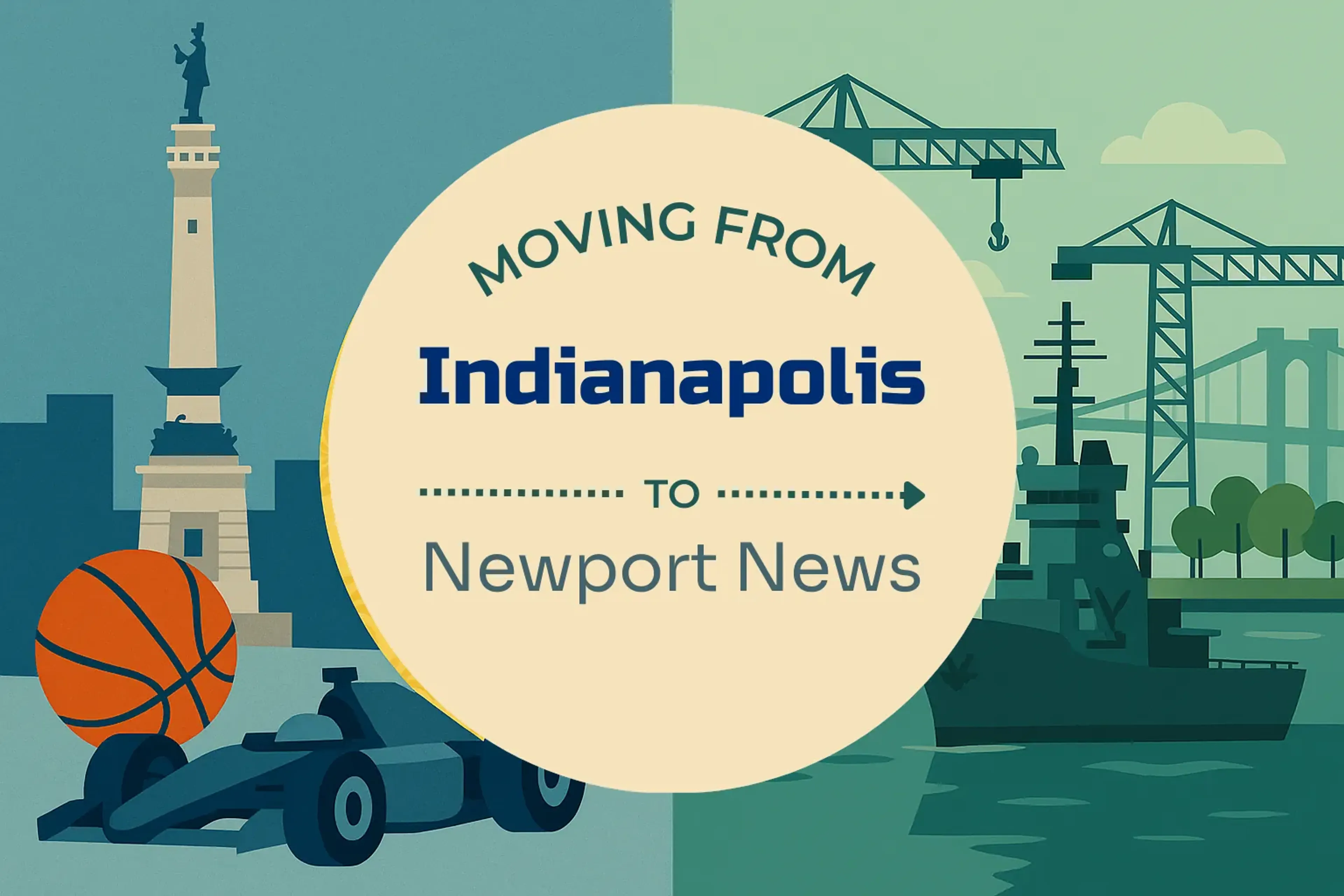 Side-by-side comparison of Indianapolis to Newport News moving companies