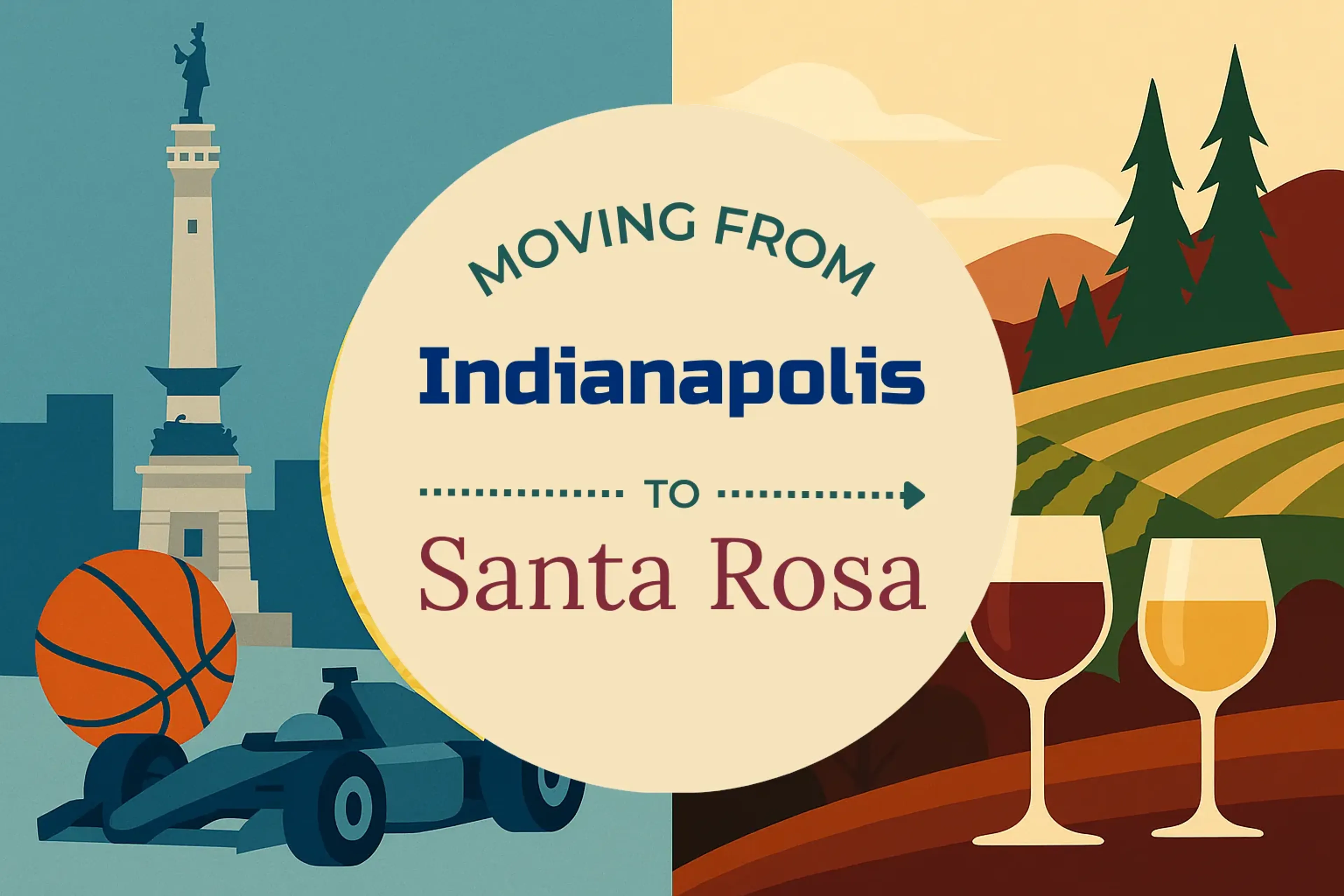 Side-by-side comparison of Indianapolis to Santa Rosa moving companies