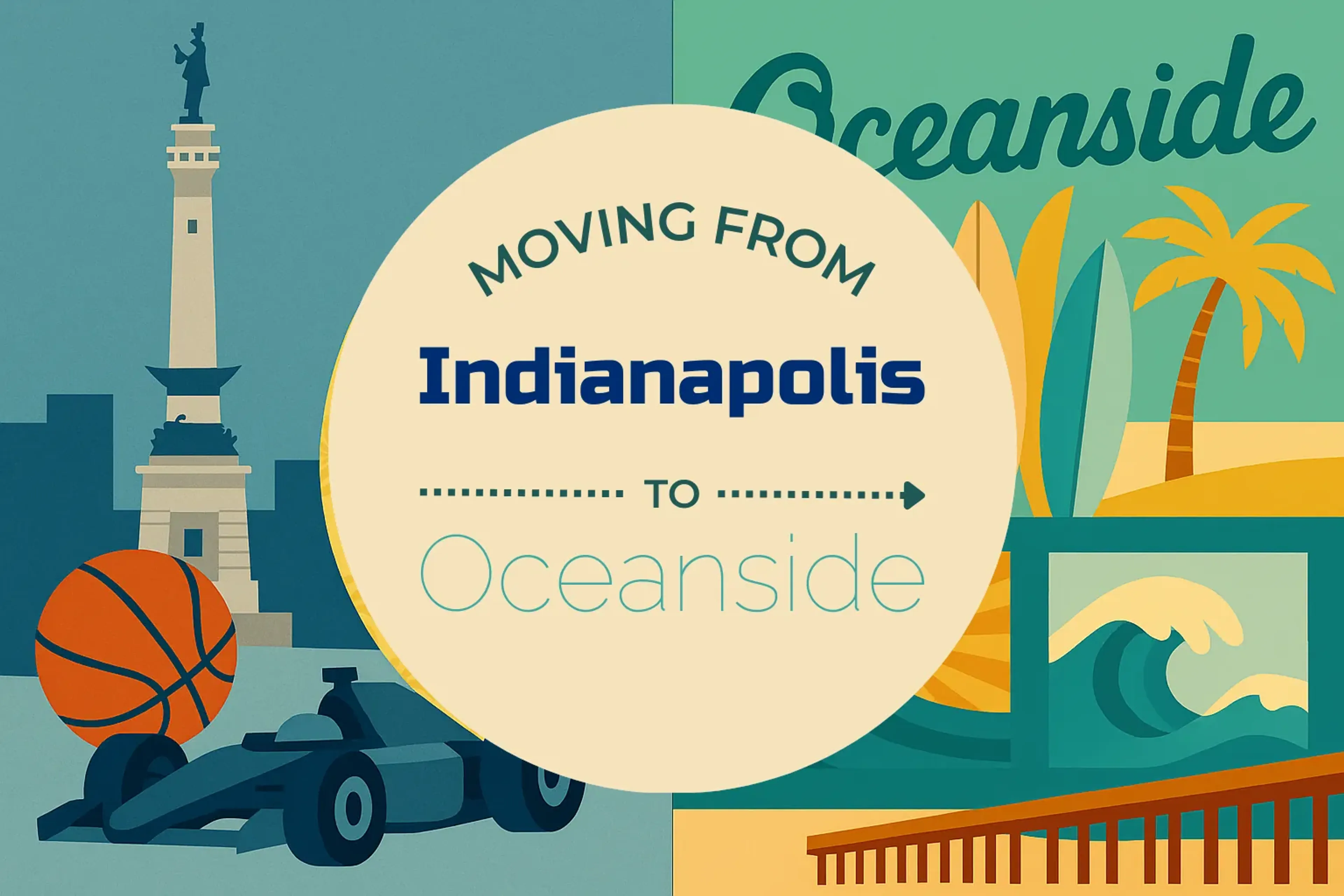 Side-by-side comparison of Indianapolis to Oceanside moving companies