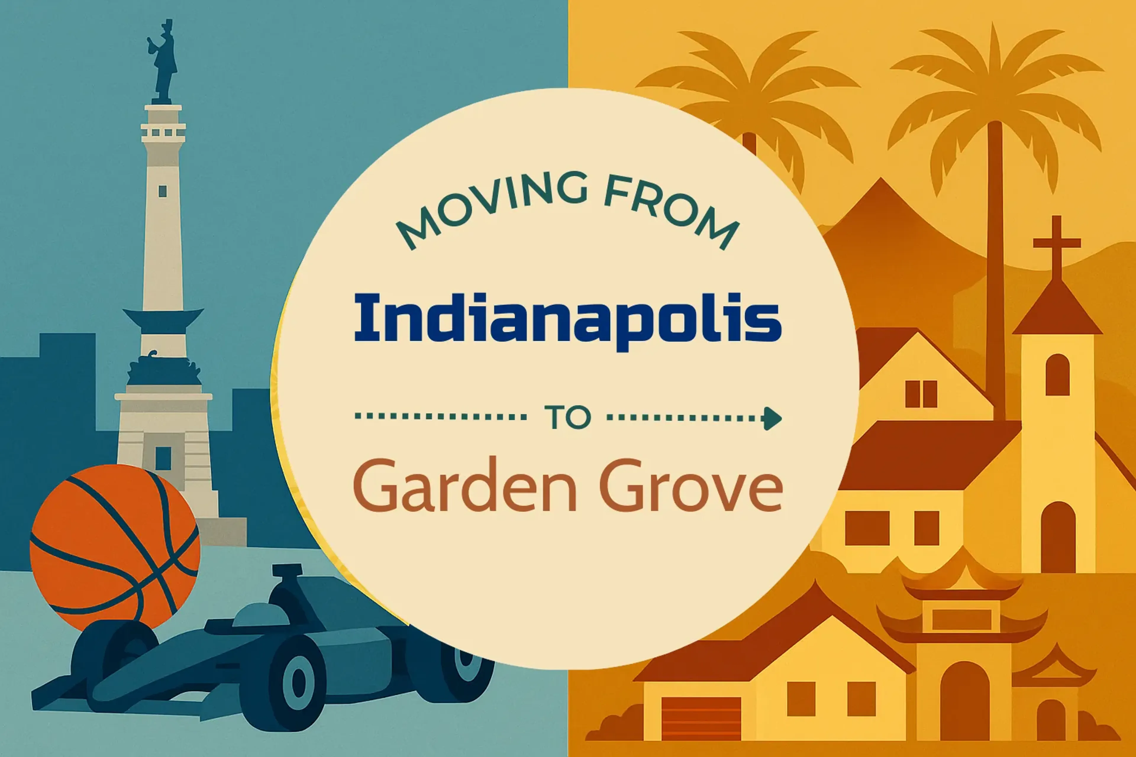 Side-by-side comparison of Indianapolis to Garden Grove moving companies
