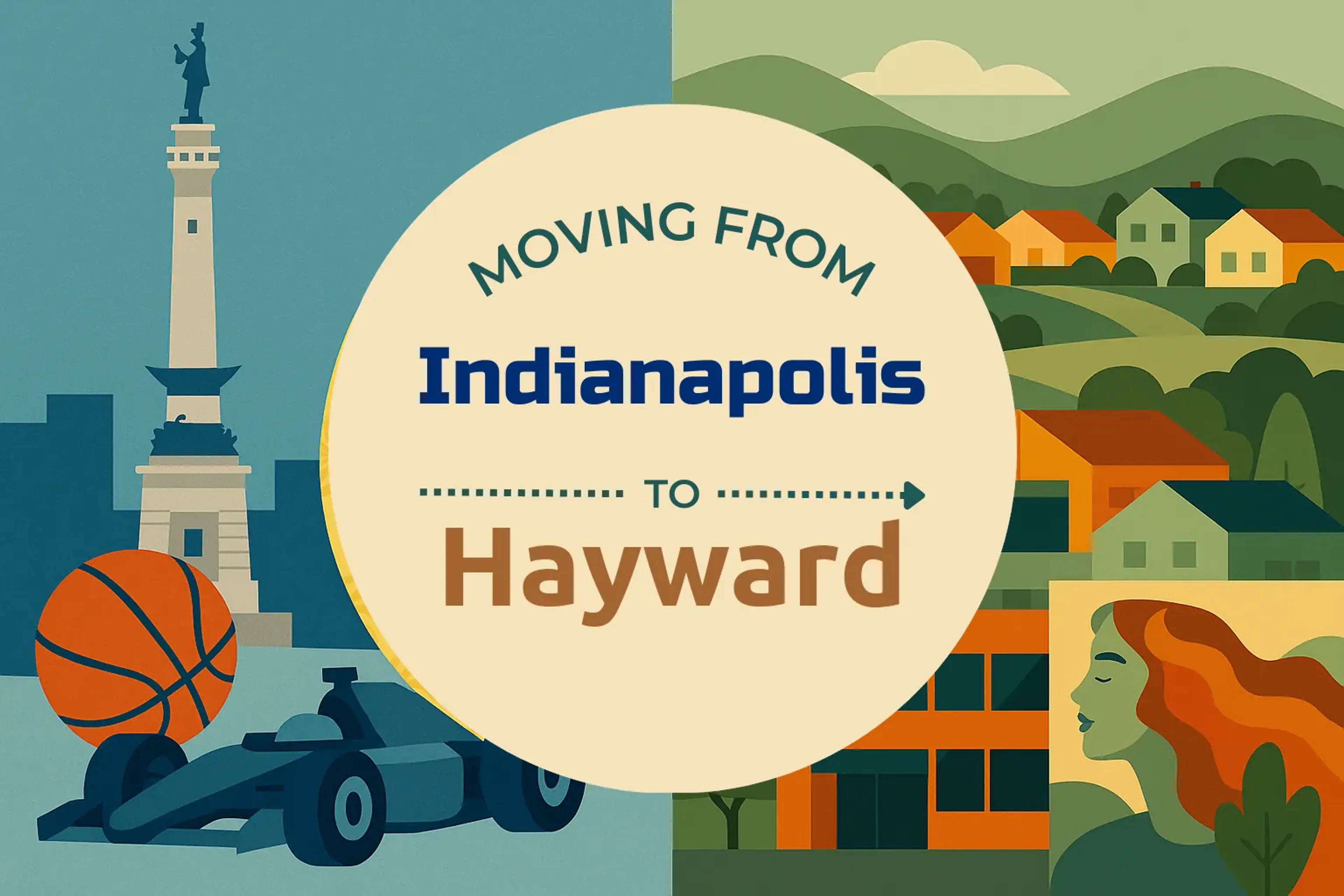 Side-by-side comparison of Indianapolis to Hayward moving companies