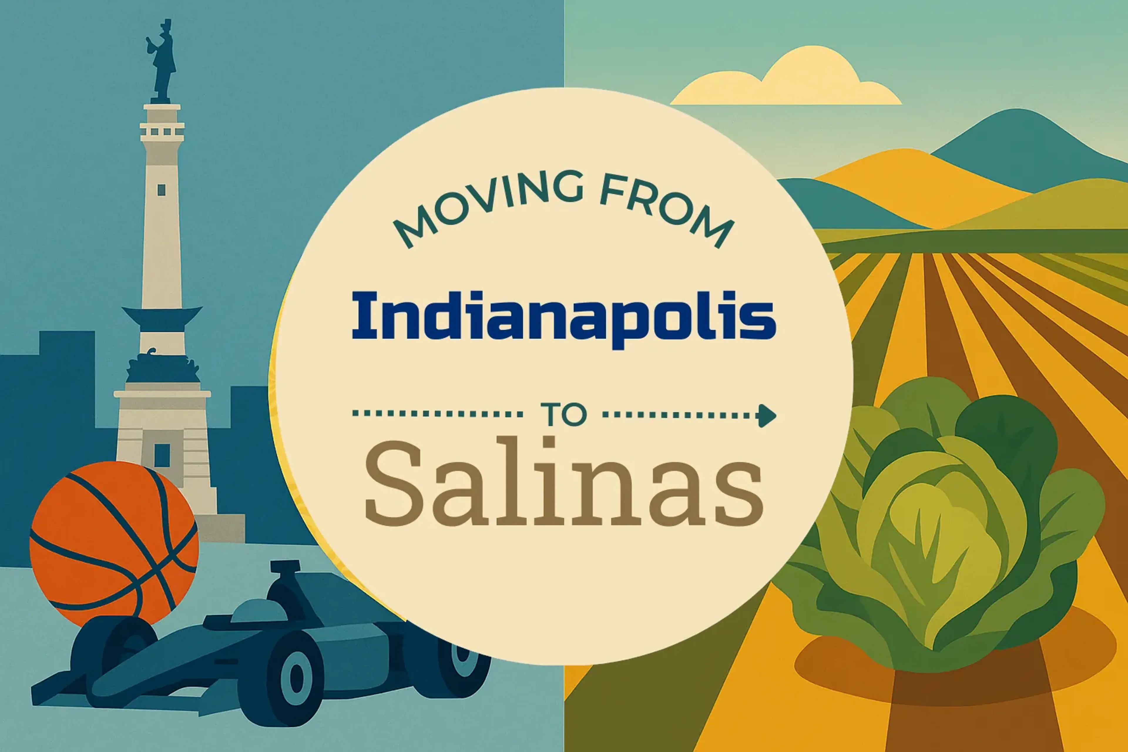 Side-by-side comparison of Indianapolis to Salinas moving companies