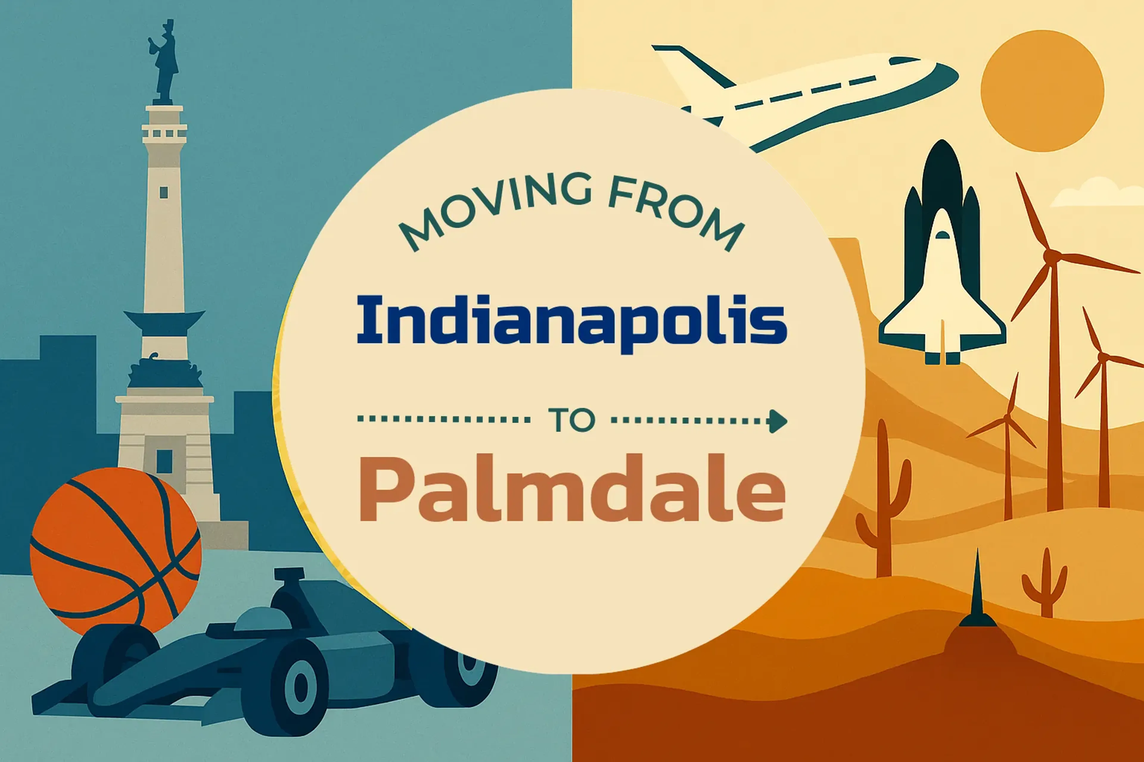 Side-by-side comparison of Indianapolis to Palmdale moving companies