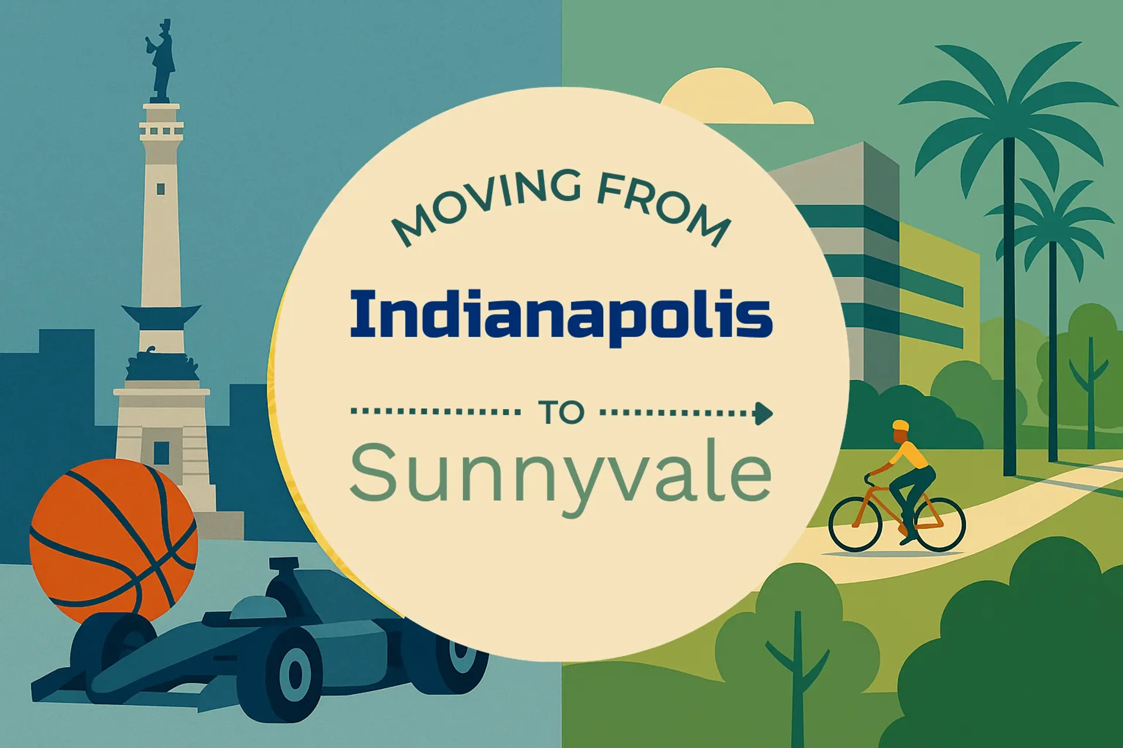 Side-by-side comparison of Indianapolis to Sunnyvale moving companies