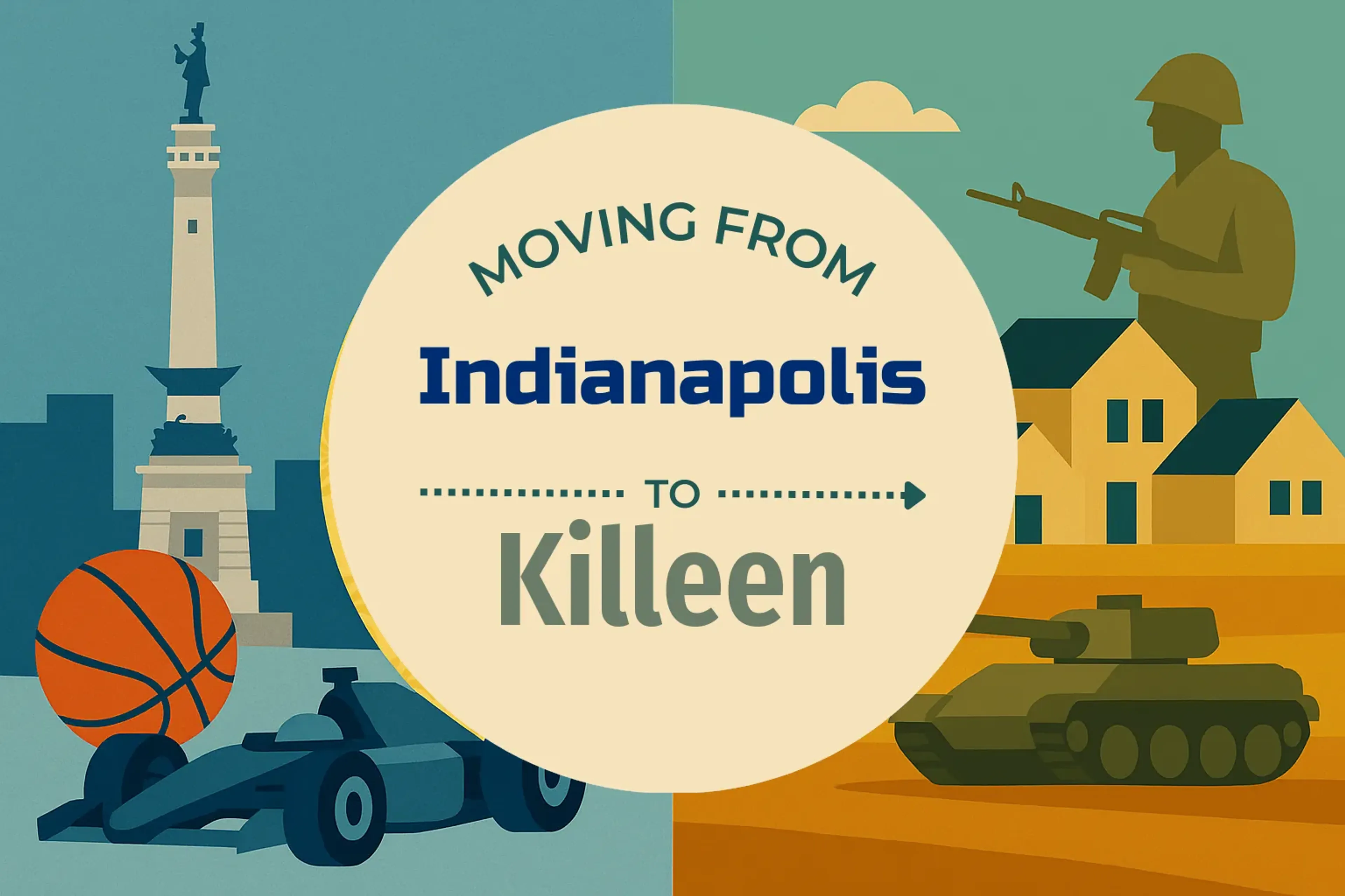Side-by-side comparison of Indianapolis to Killeen moving companies