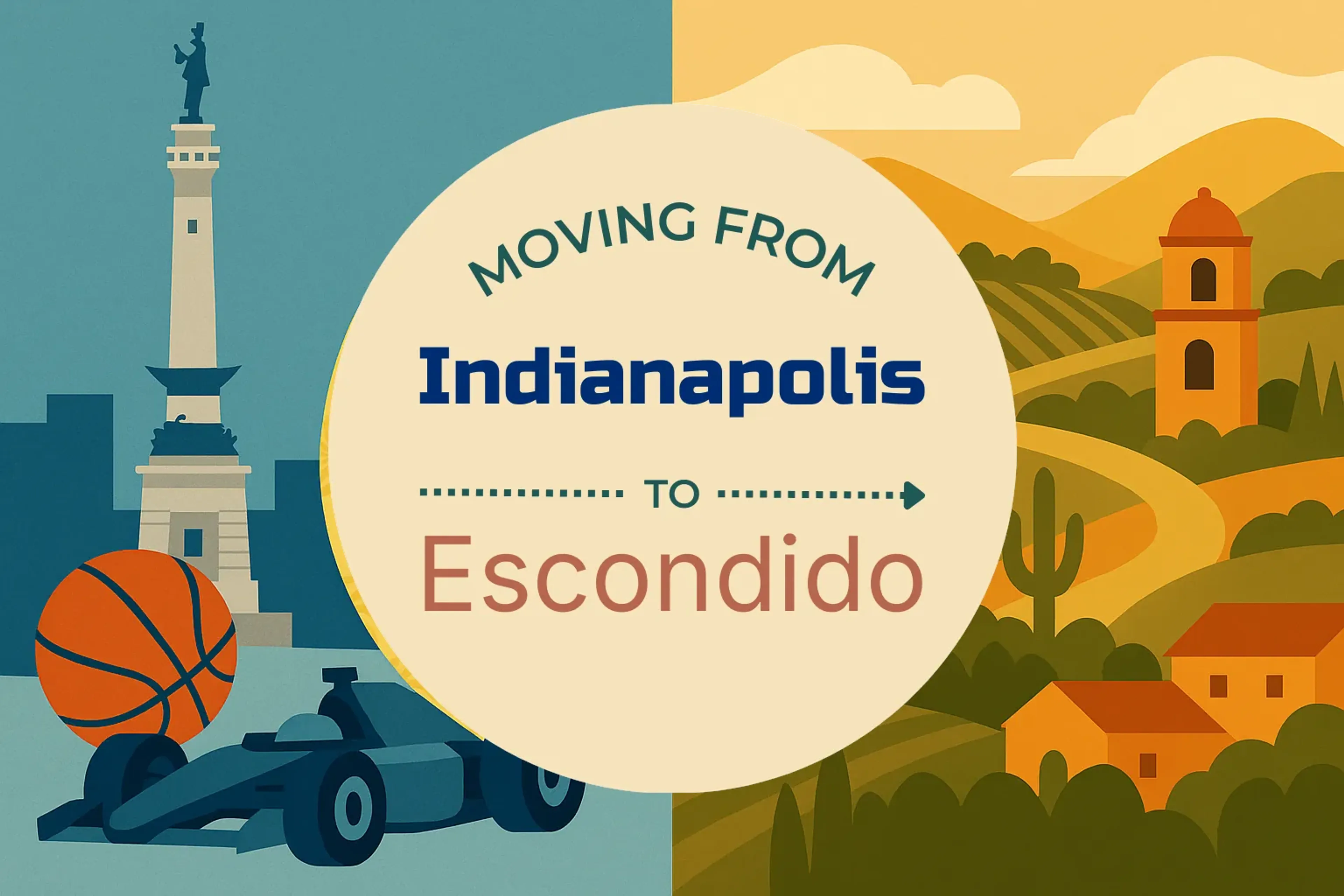 Side-by-side comparison of Indianapolis to Escondido moving companies
