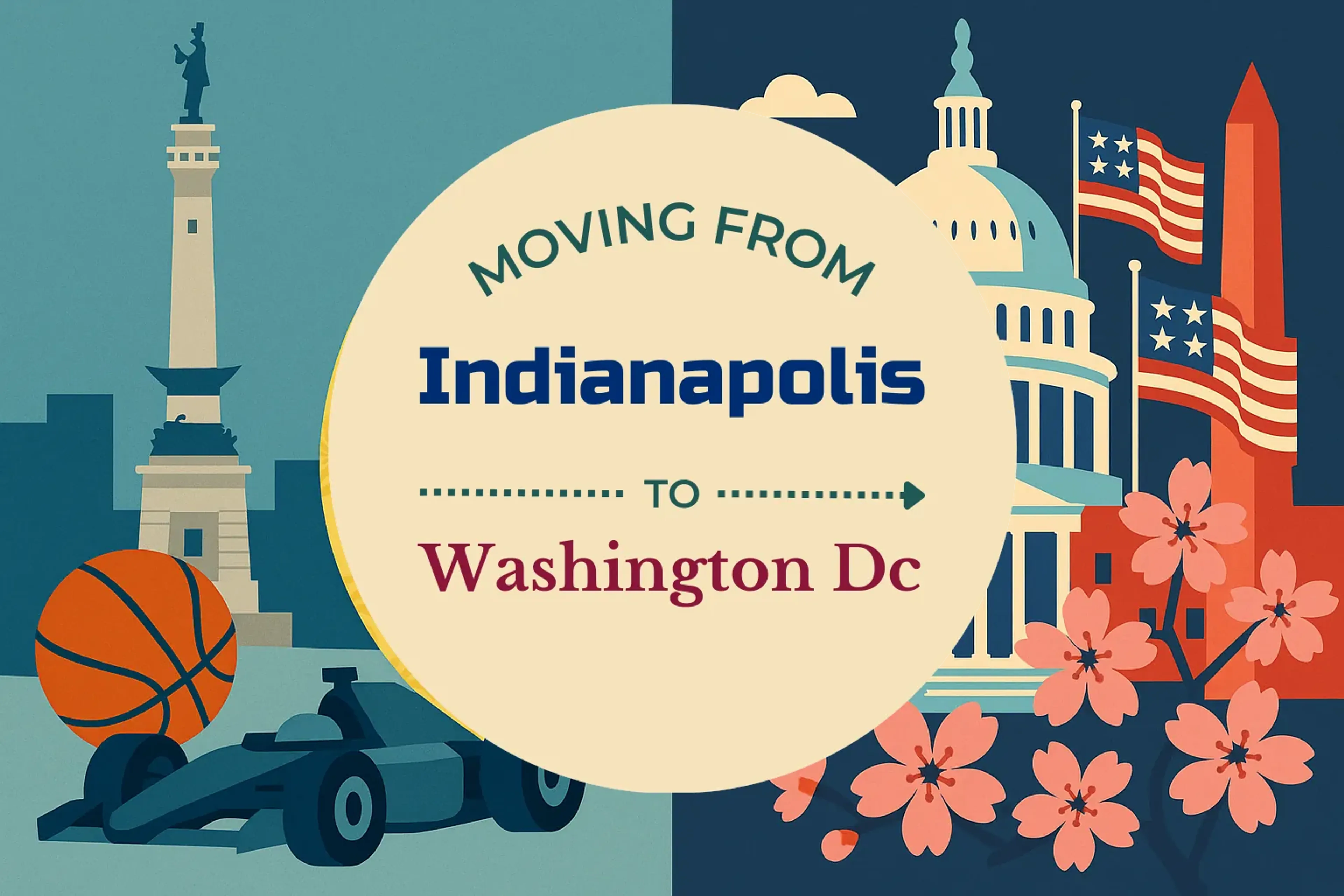 Side-by-side comparison of Indianapolis to Washington DC moving companies