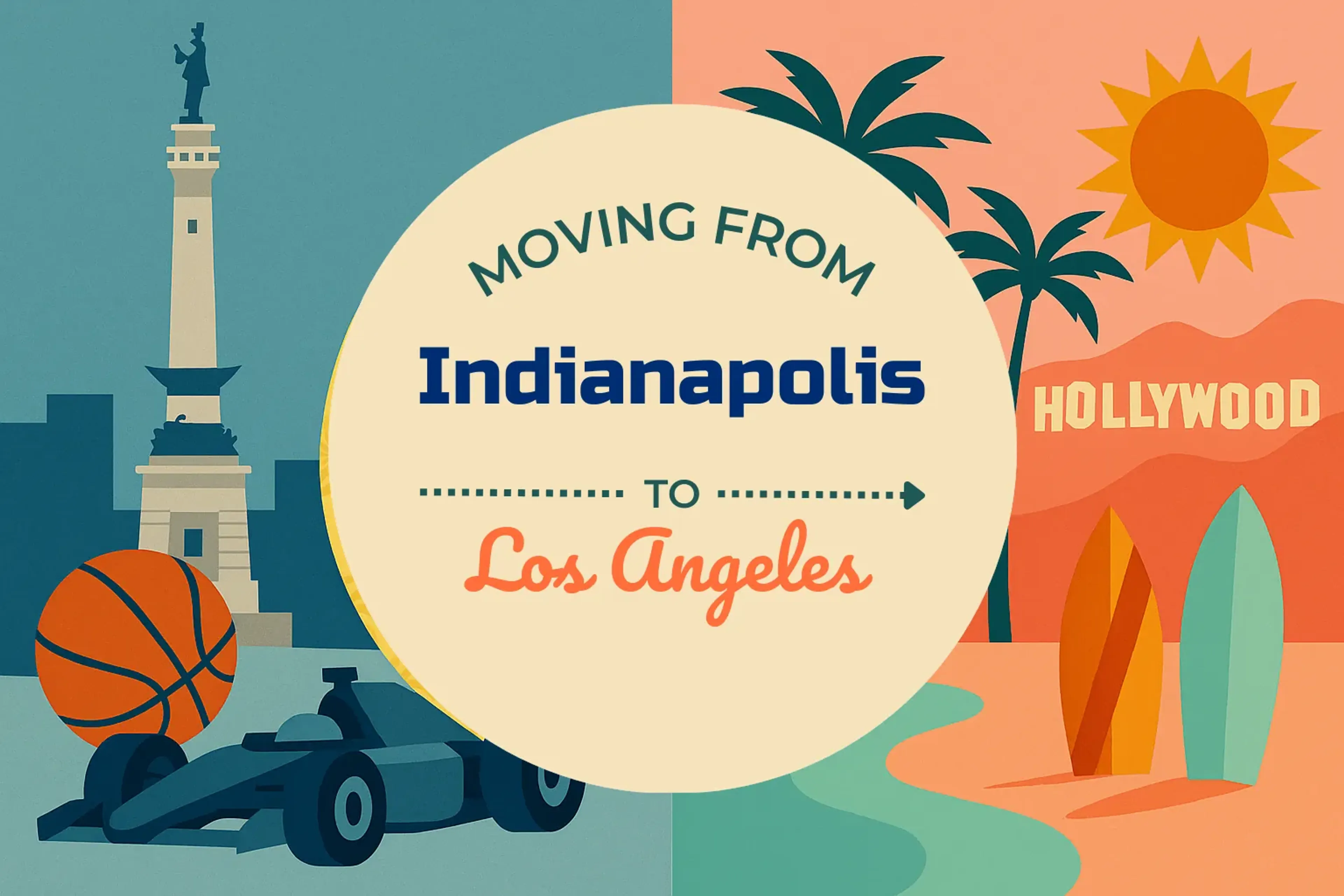 Side-by-side comparison of Indianapolis to Los Angeles moving companies