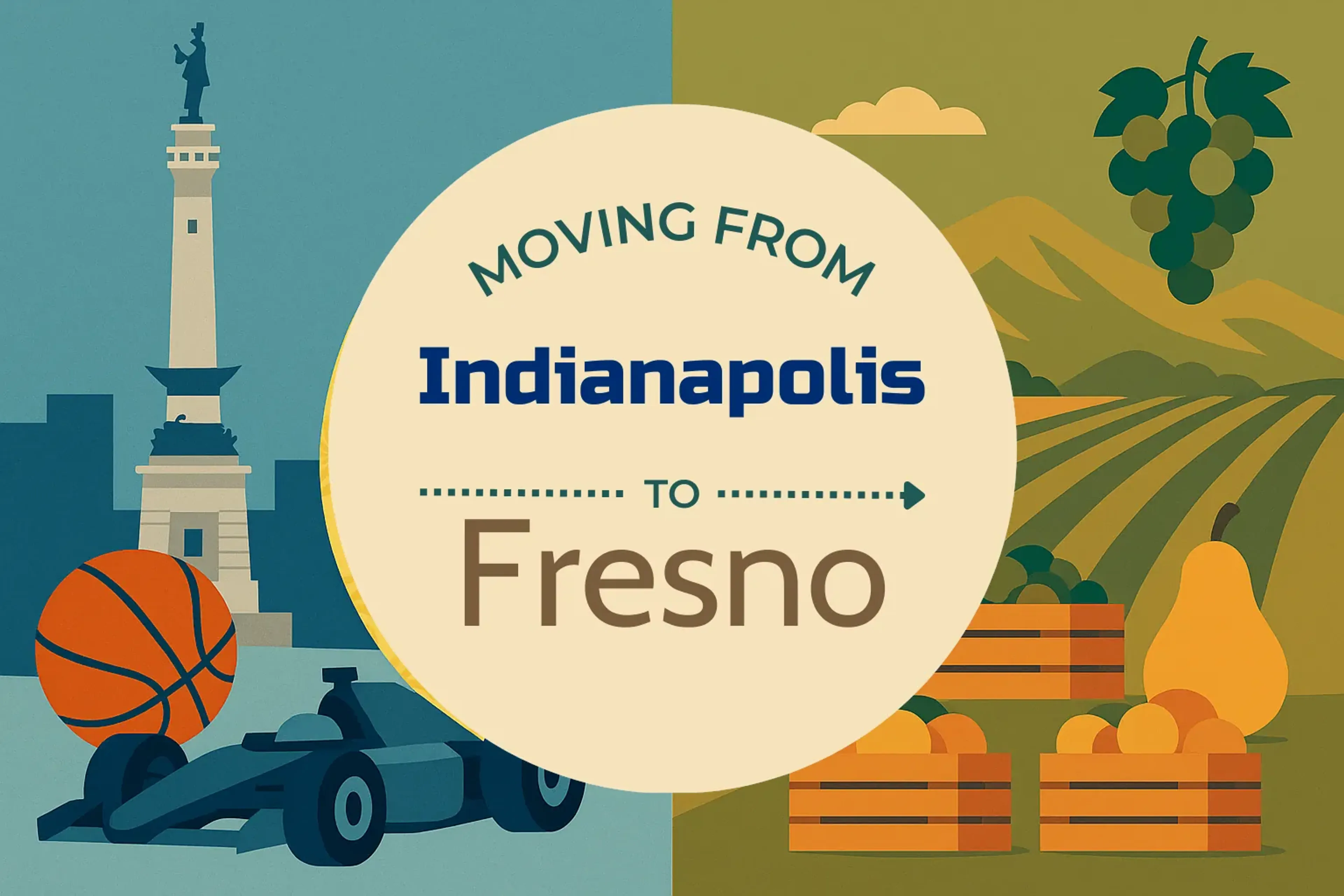 Side-by-side comparison of Indianapolis to Fresno moving companies