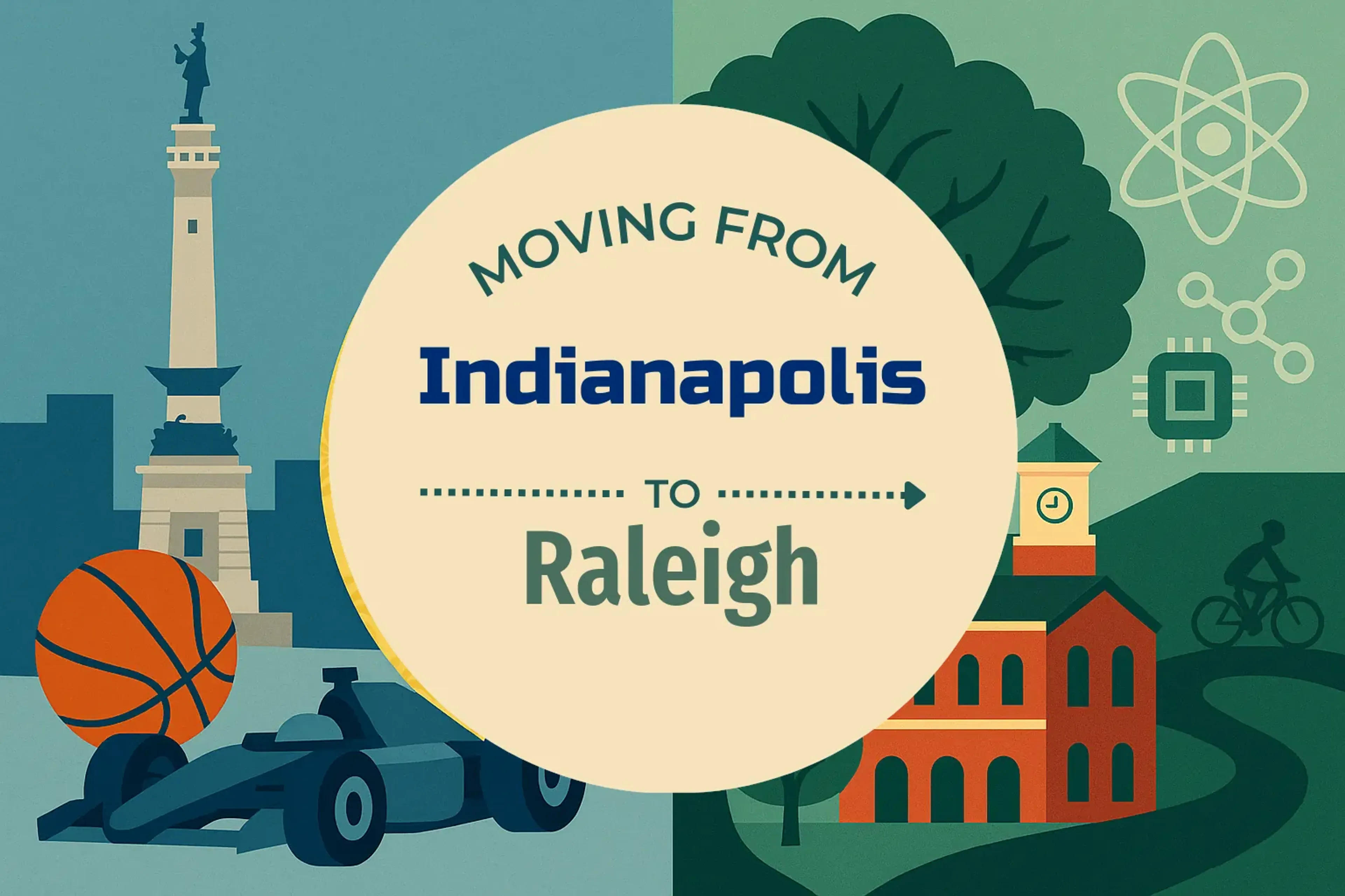 Side-by-side comparison of Indianapolis to Raleigh moving companies
