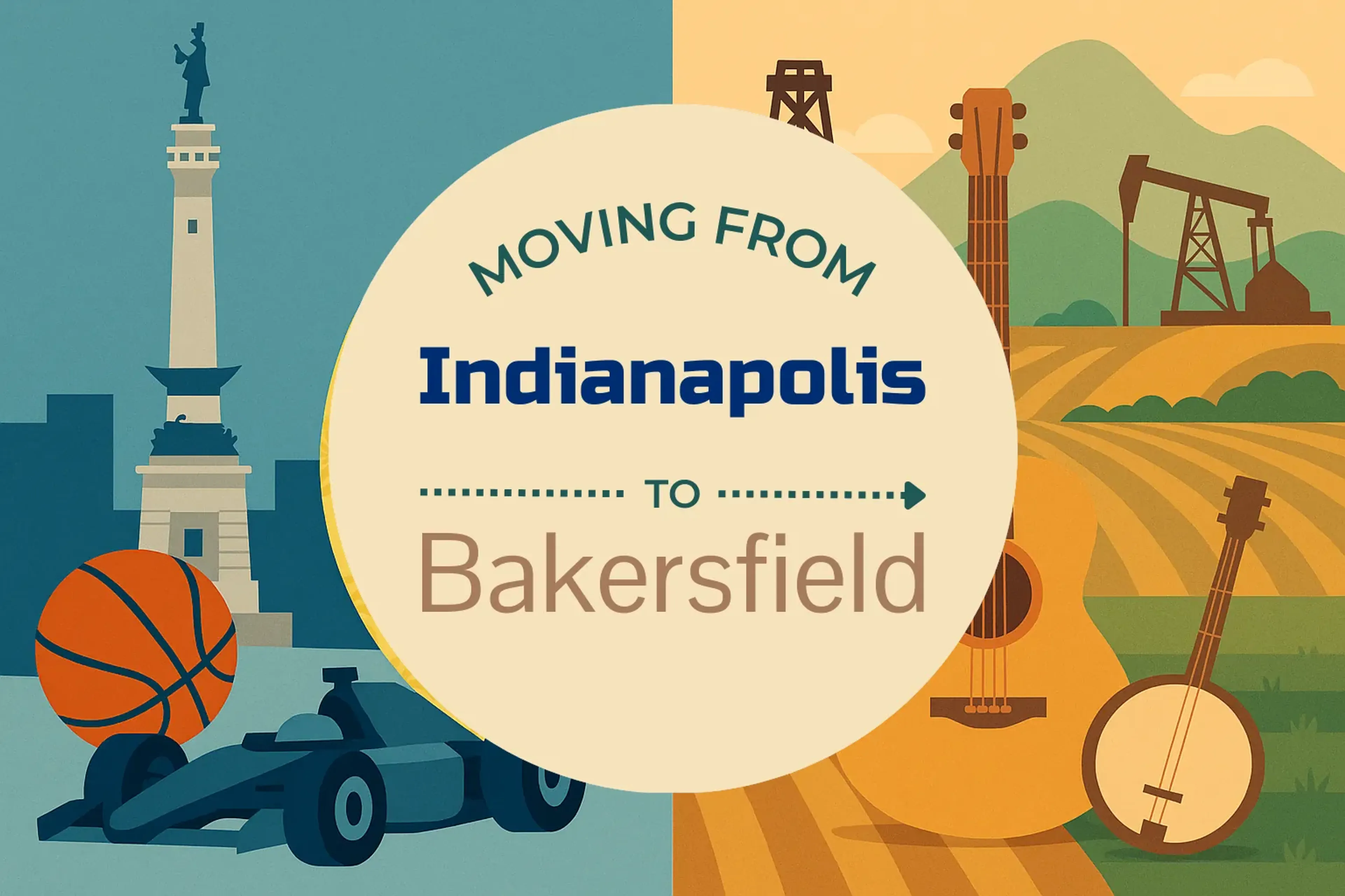 Side-by-side comparison of Indianapolis to Bakersfield moving companies