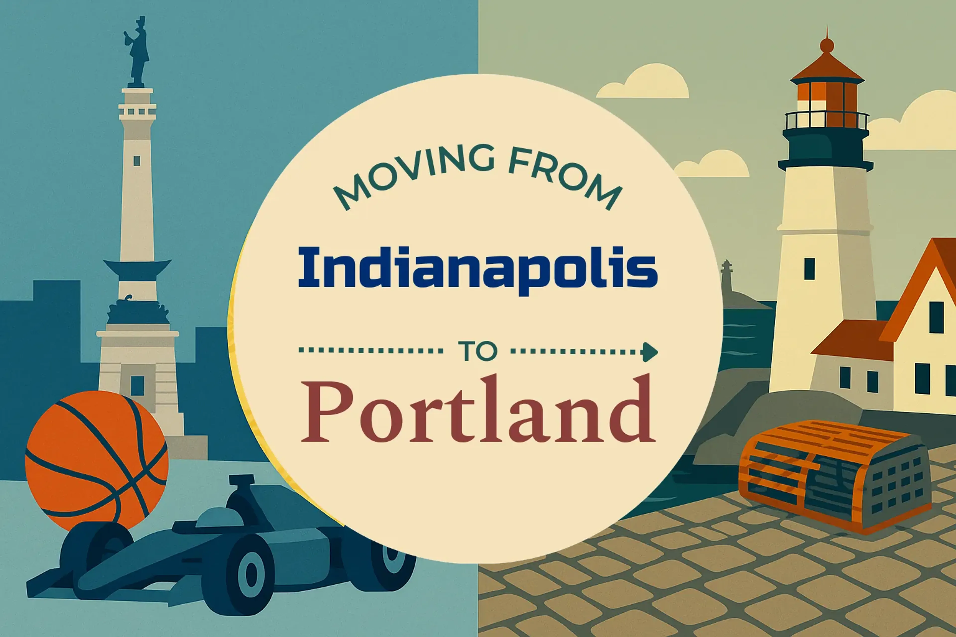Side-by-side comparison of Indianapolis to Portland moving companies
