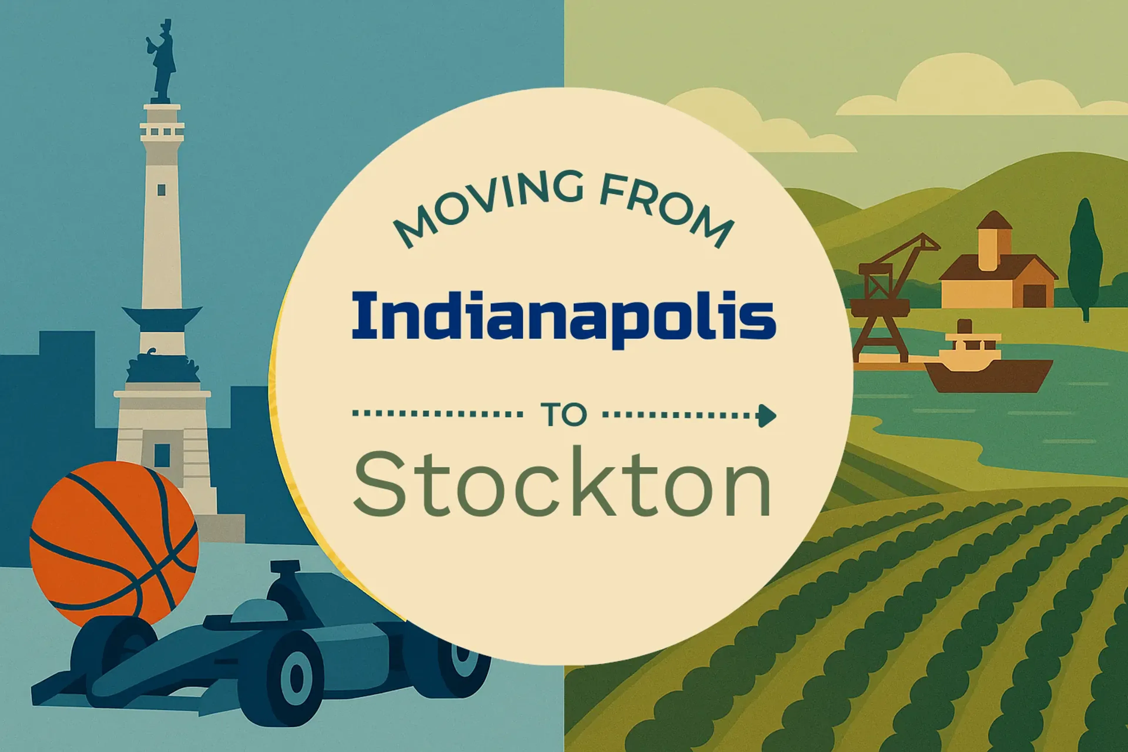 Side-by-side comparison of Indianapolis to Stockton moving companies