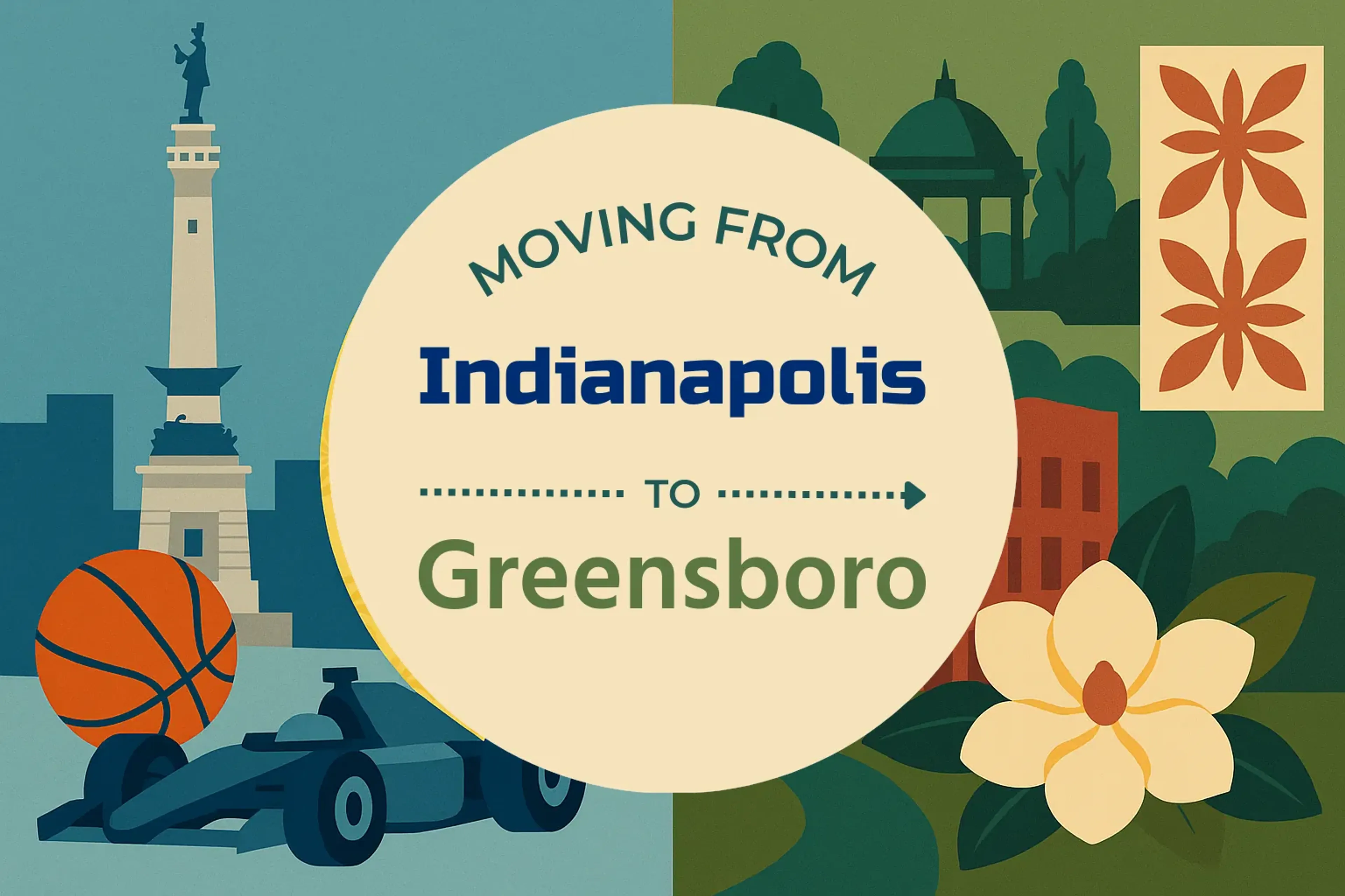 Side-by-side comparison of Indianapolis to Greensboro moving companies