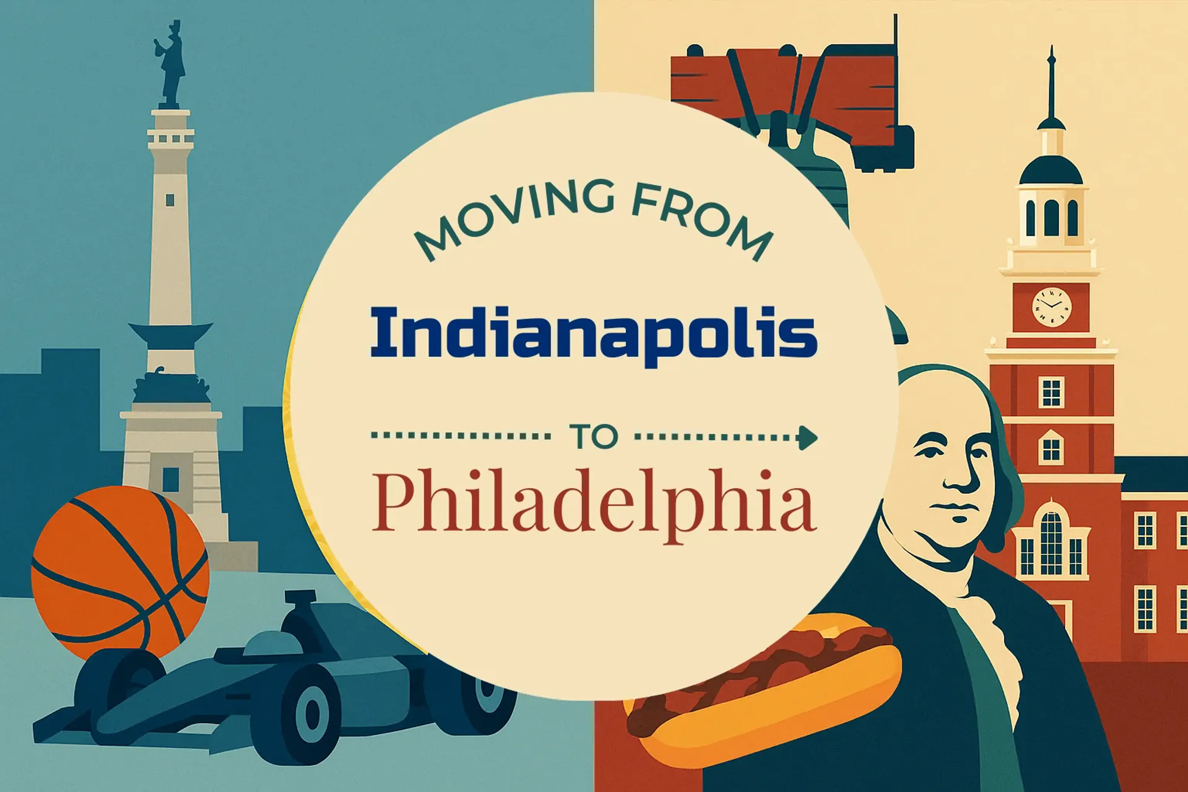 Side-by-side comparison of Indianapolis to Philadelphia moving companies
