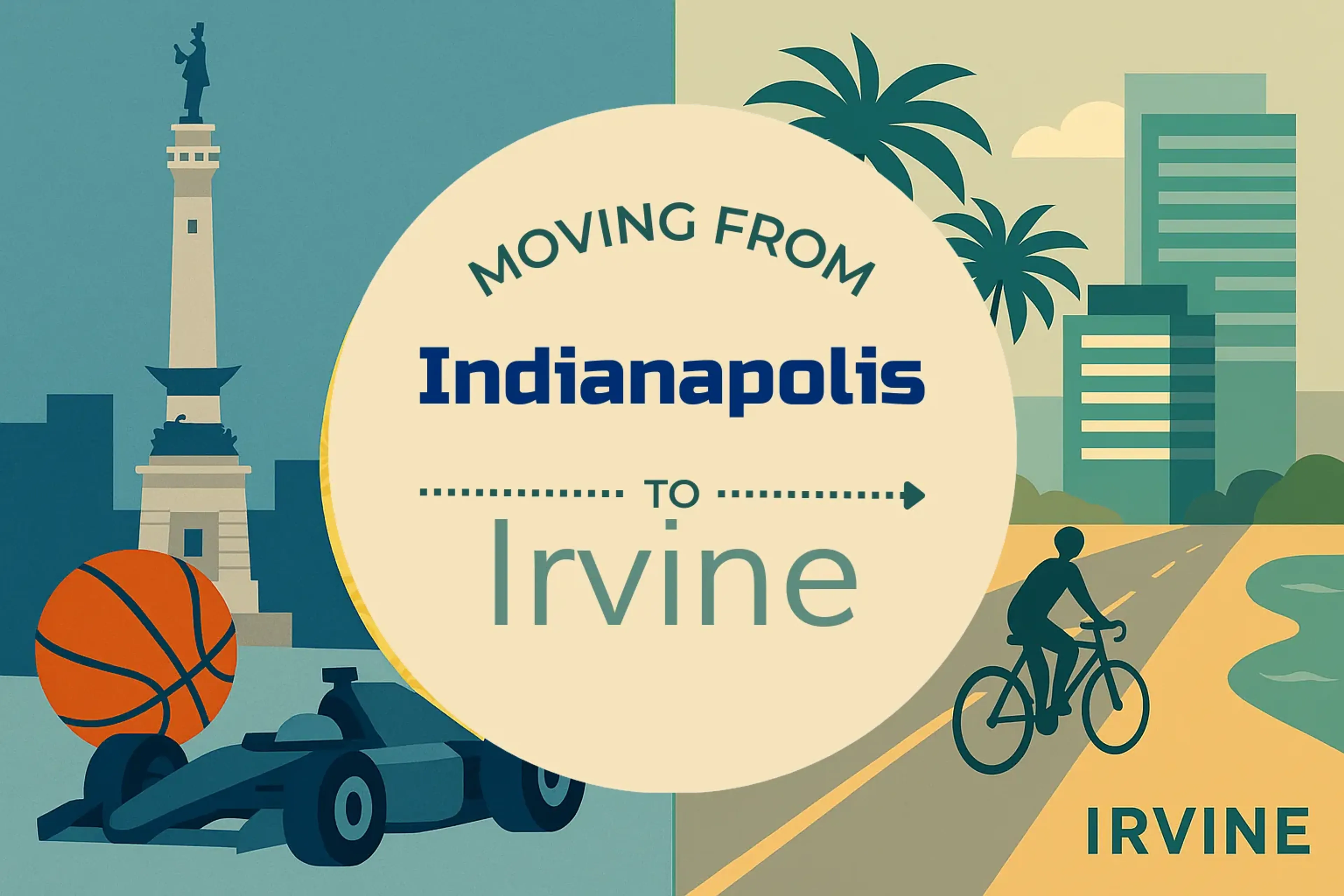 Side-by-side comparison of Indianapolis to Irvine moving companies