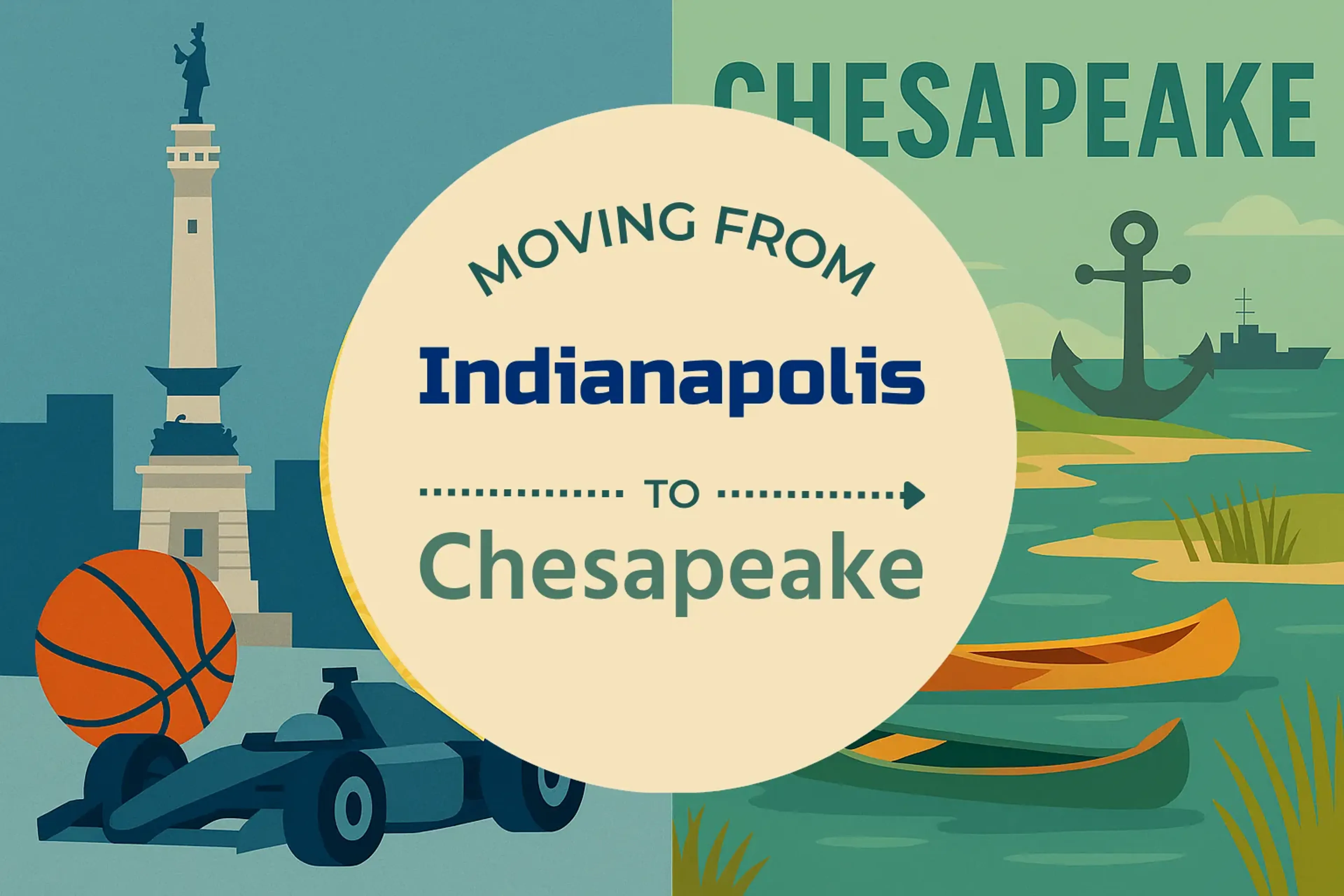 Side-by-side comparison of Indianapolis to Chesapeake moving companies