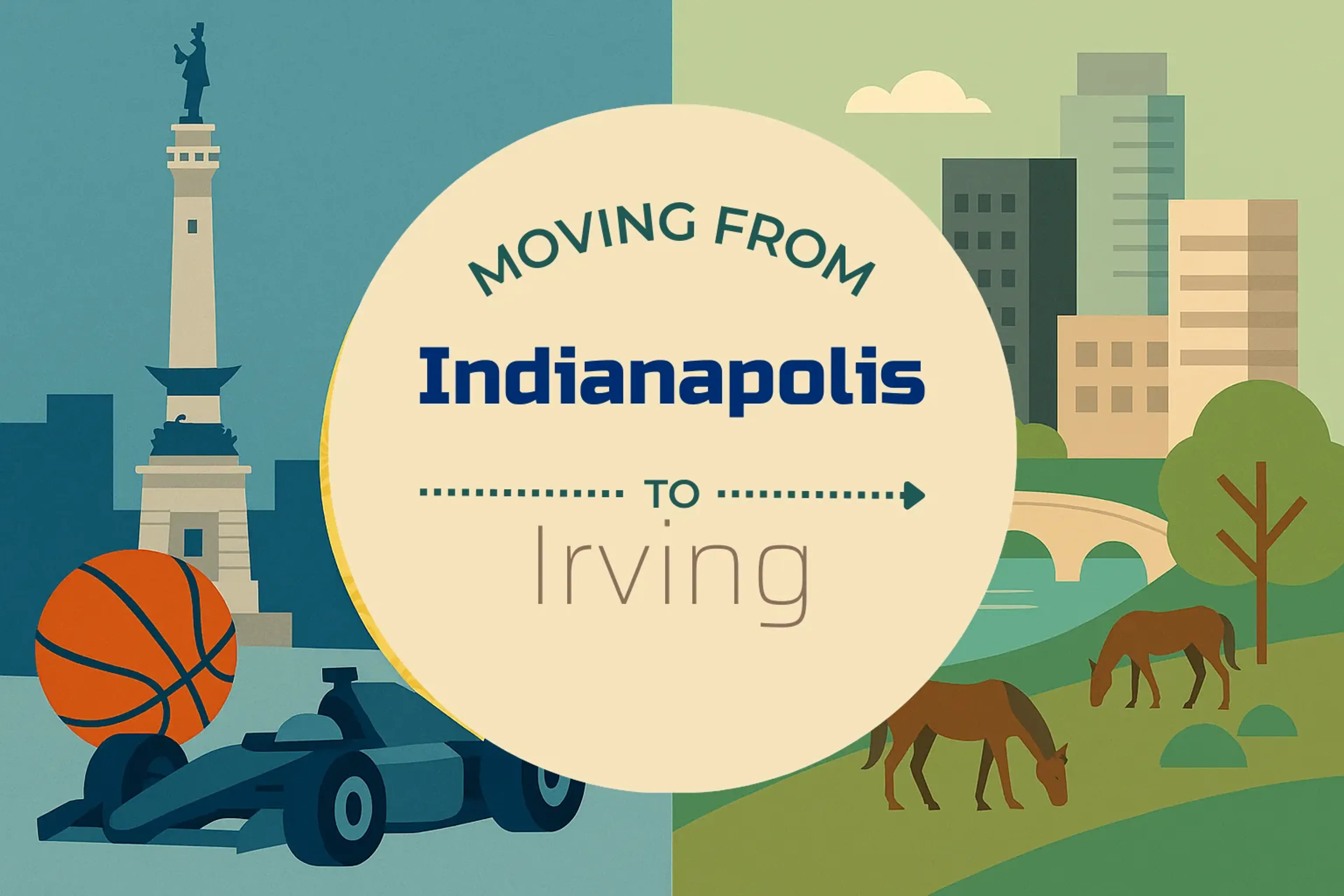 Side-by-side comparison of Indianapolis to Irving moving companies