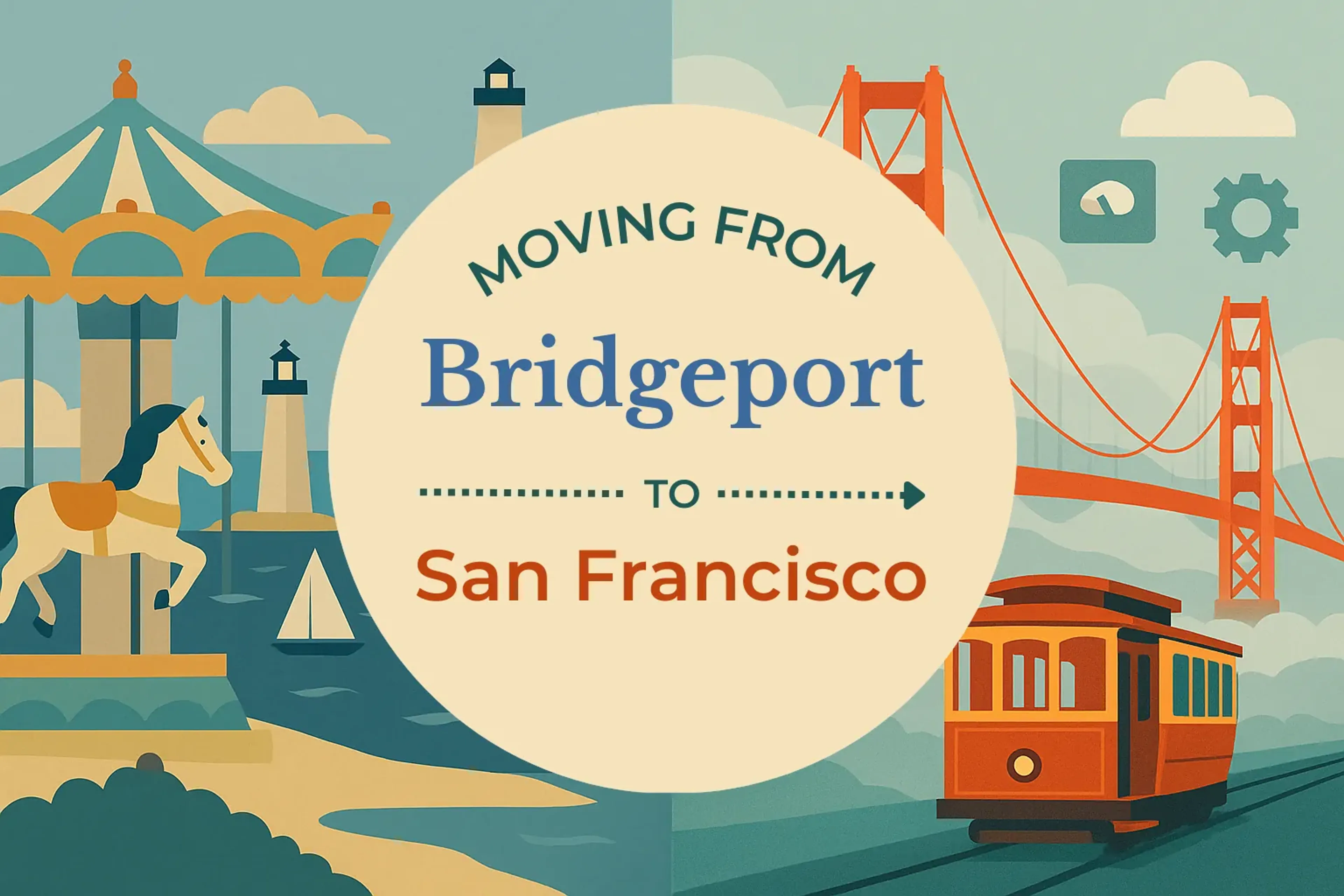 Side-by-side comparison of Bridgeport to San Francisco moving companies