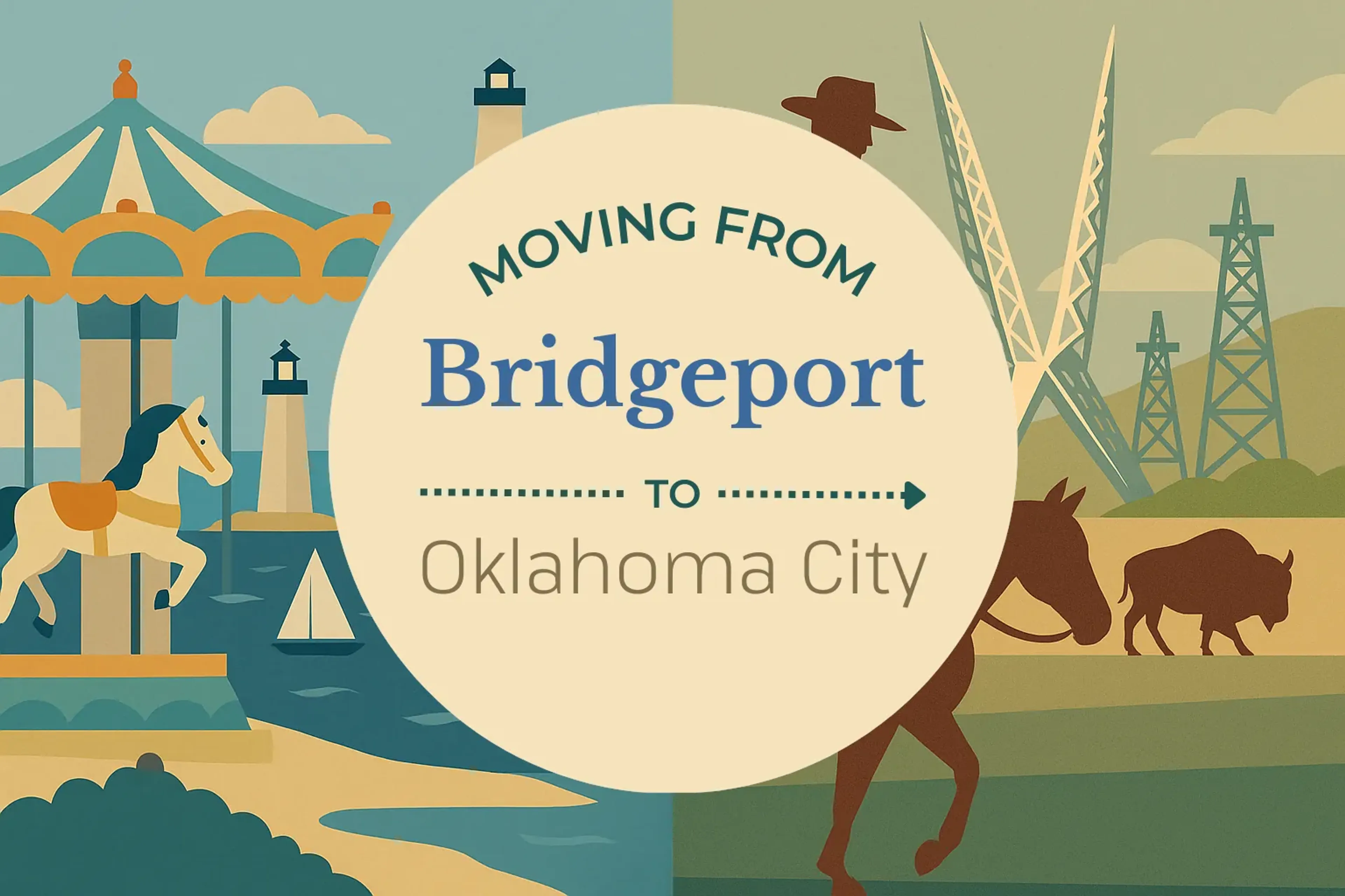 Side-by-side comparison of Bridgeport to Oklahoma City moving companies