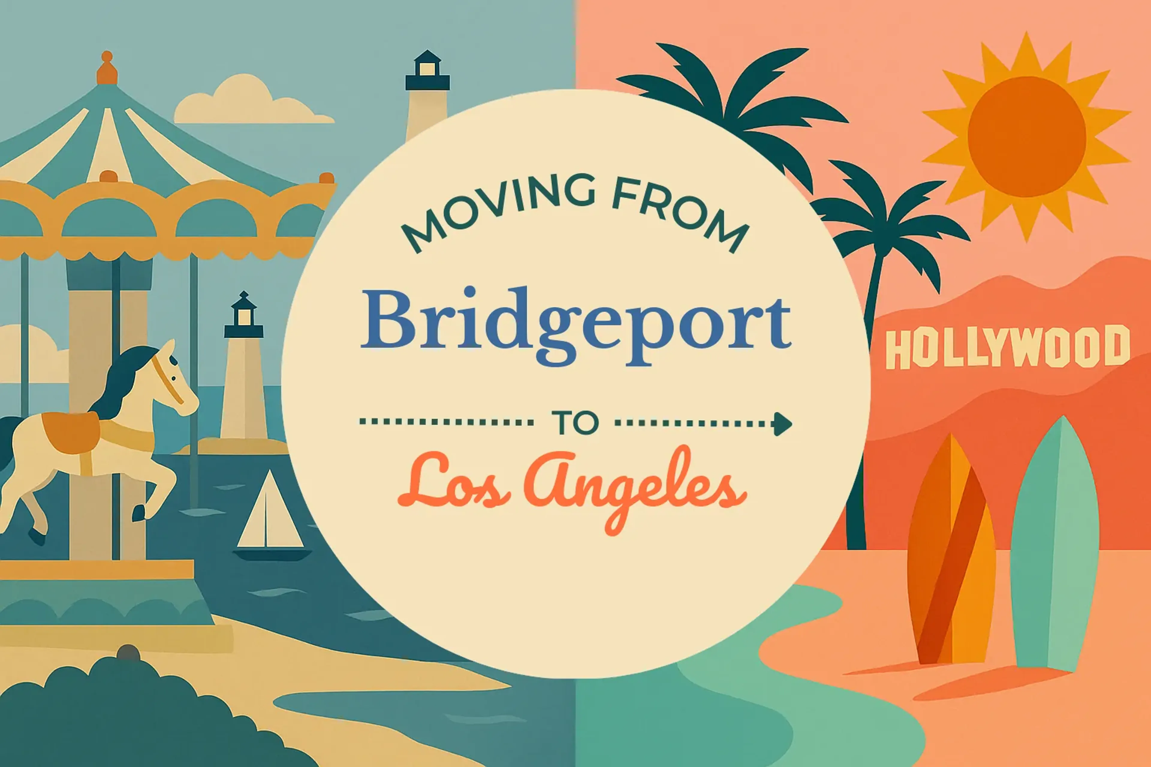 Side-by-side comparison of Bridgeport to Los Angeles moving companies