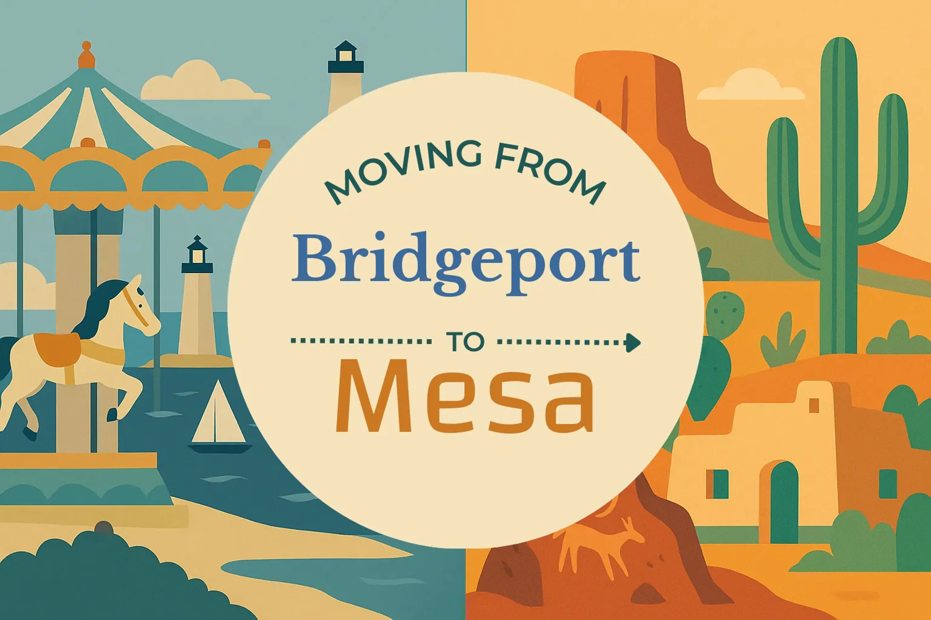 Side-by-side comparison of Bridgeport to Mesa moving companies