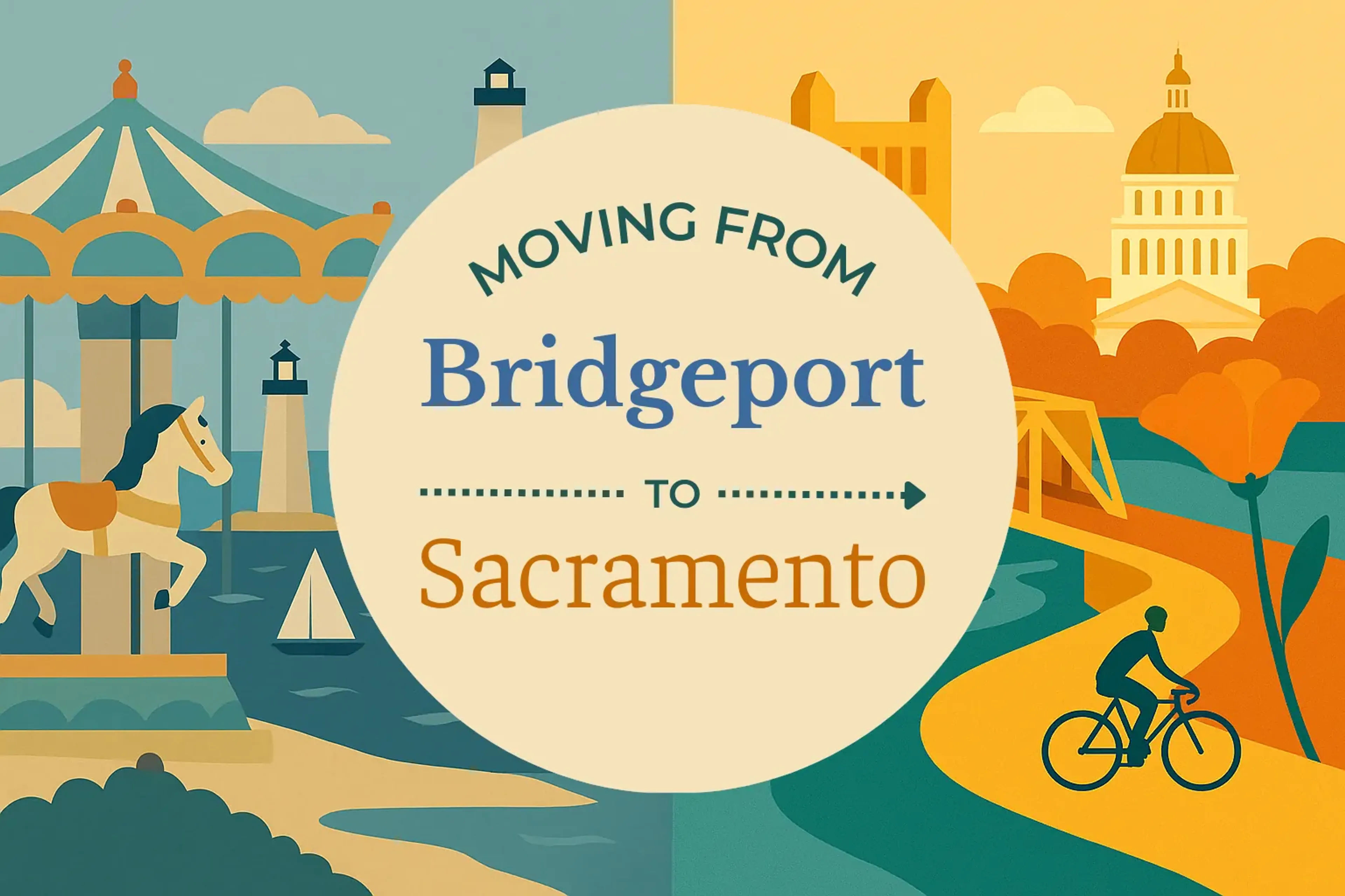 Side-by-side comparison of Bridgeport to Sacramento moving companies
