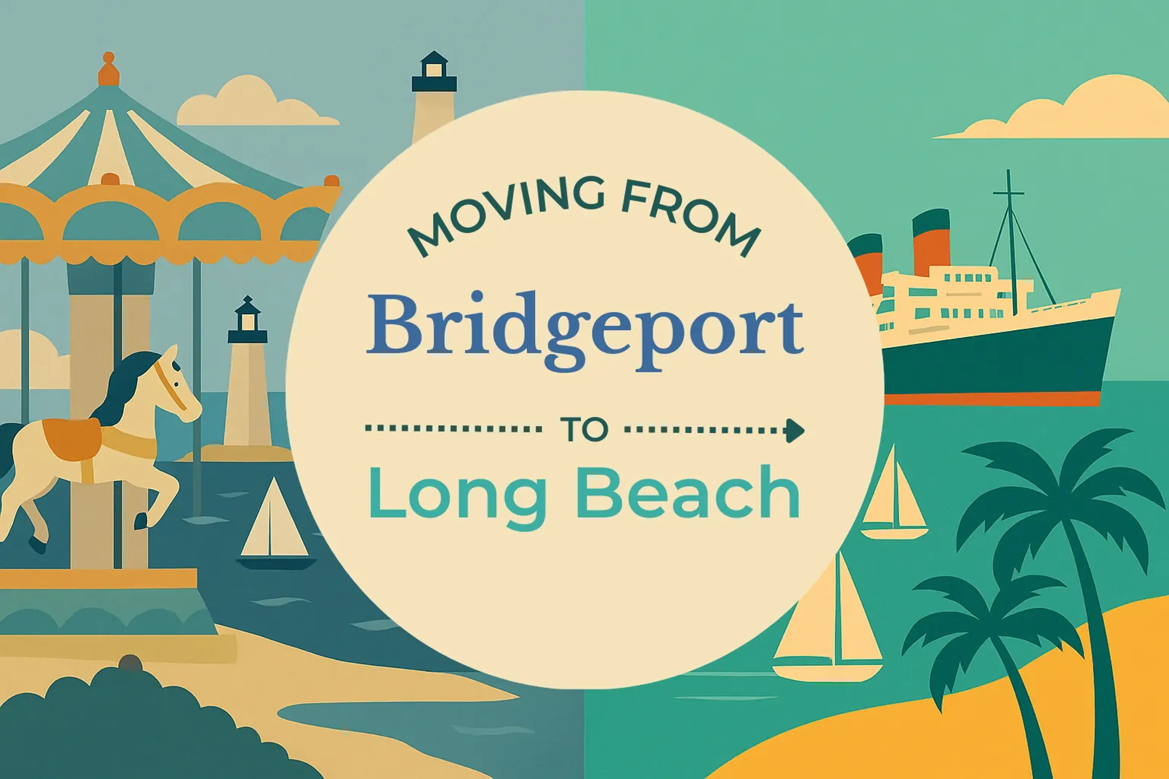 Side-by-side comparison of Bridgeport to Long Beach moving companies