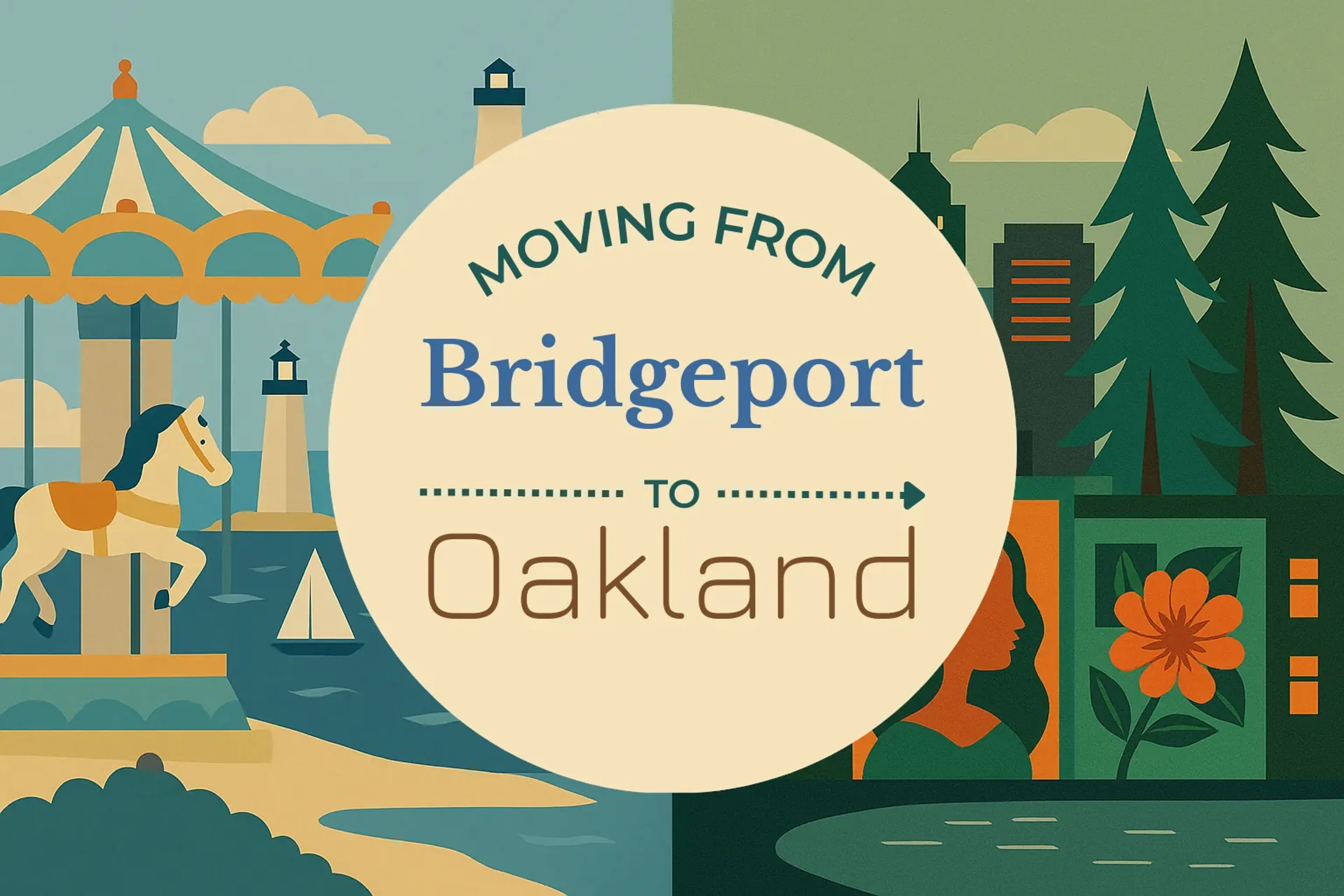 Side-by-side comparison of Bridgeport to Oakland moving companies