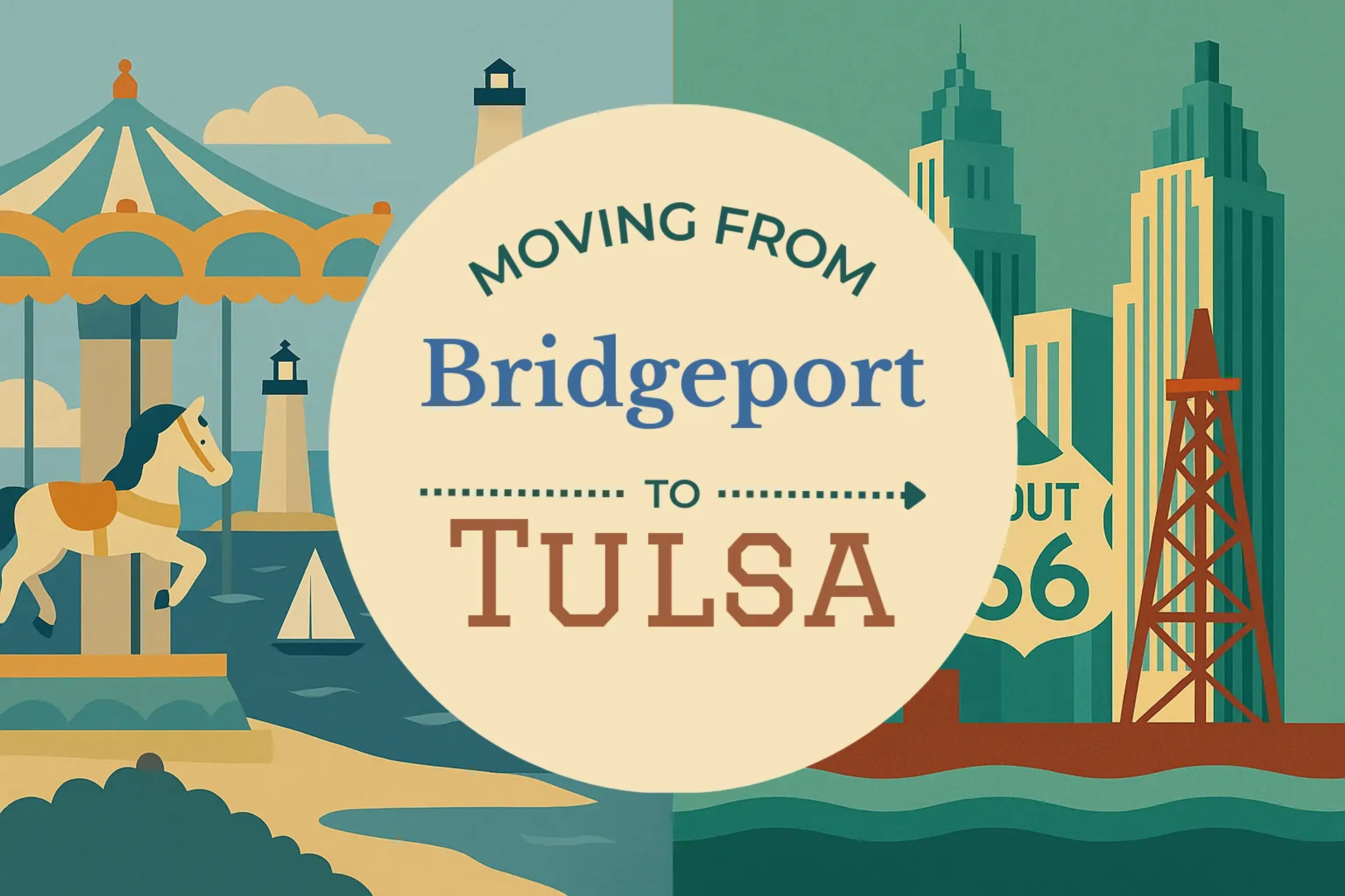 Side-by-side comparison of Bridgeport to Tulsa moving companies