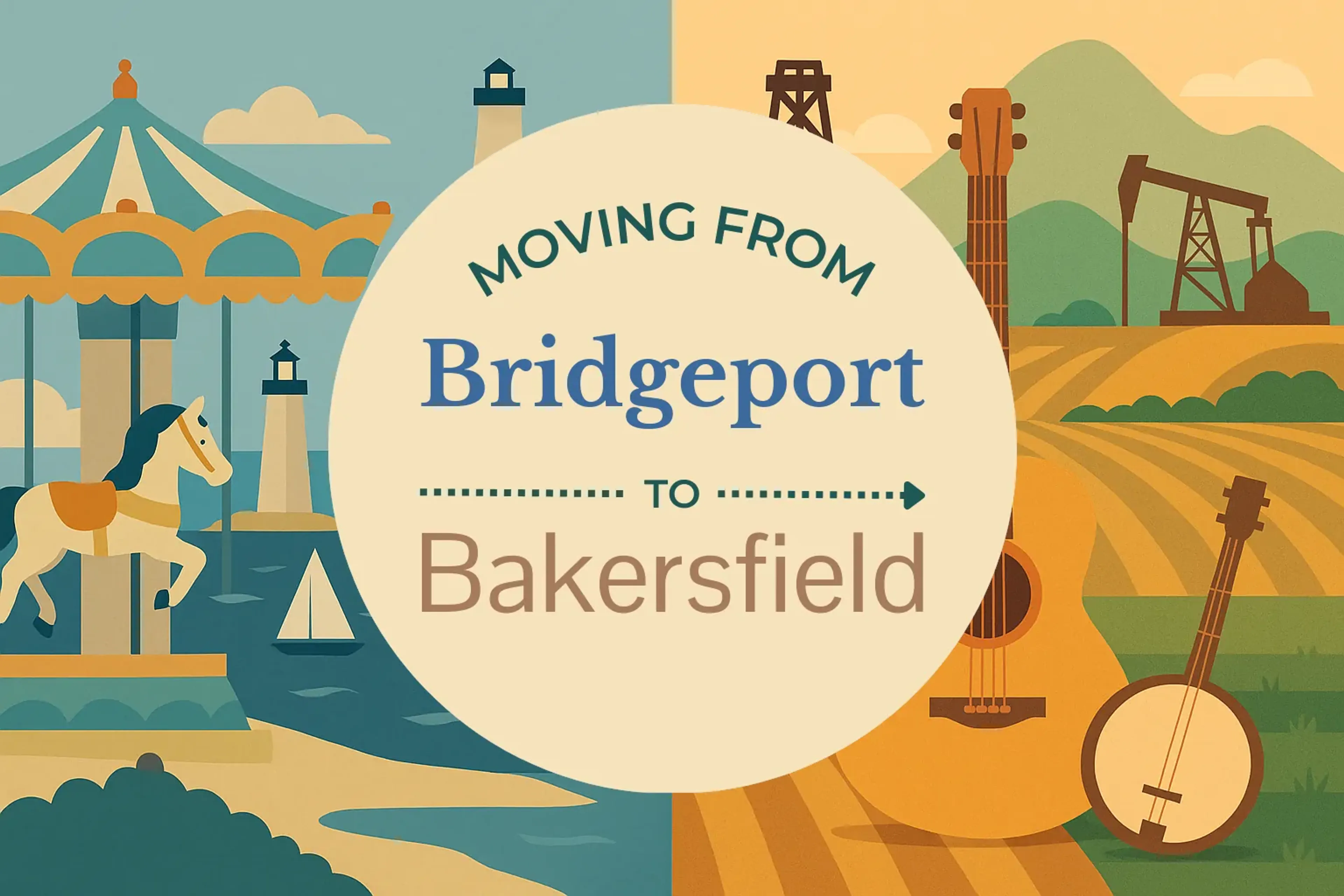 Side-by-side comparison of Bridgeport to Bakersfield moving companies