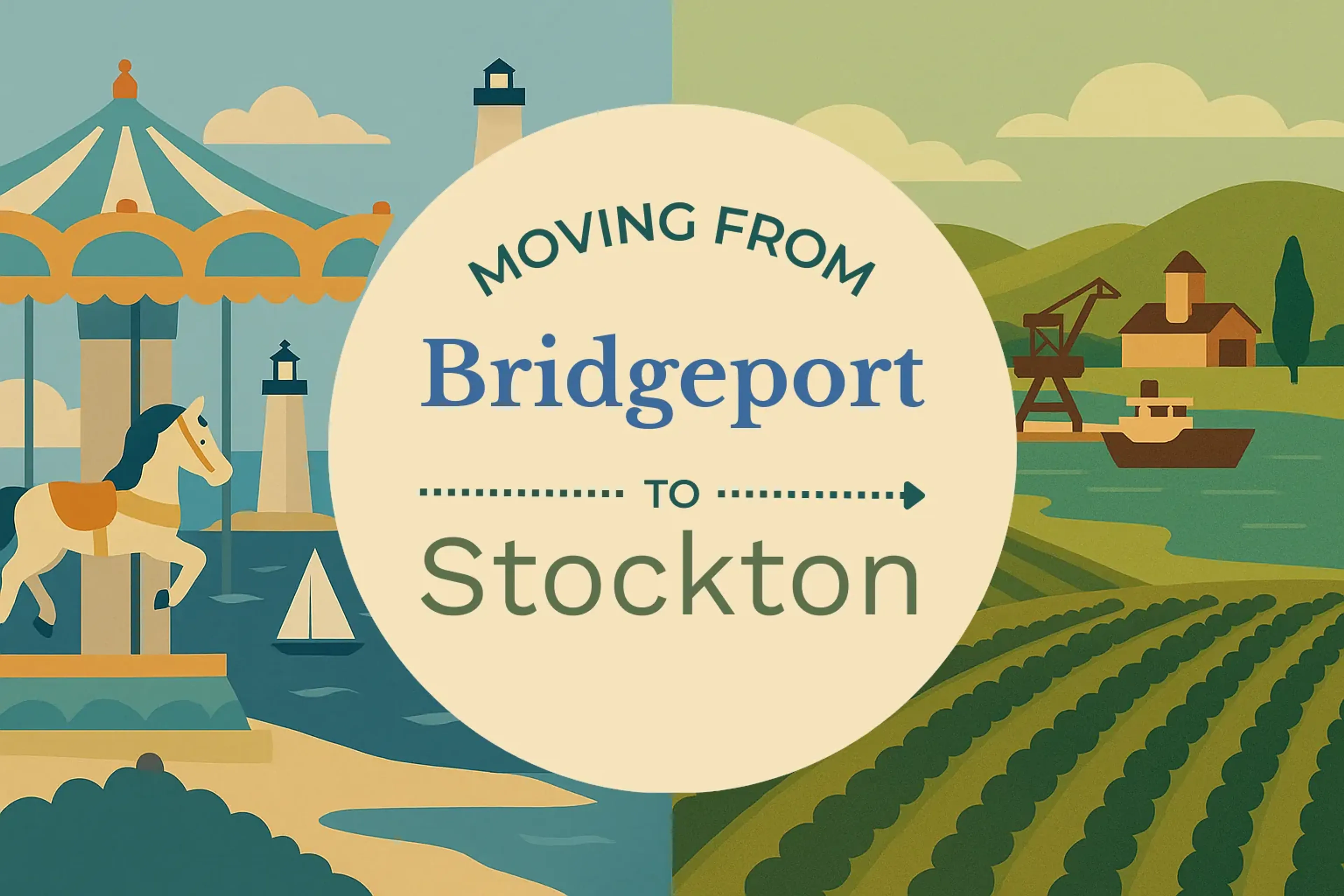 Side-by-side comparison of Bridgeport to Stockton moving companies