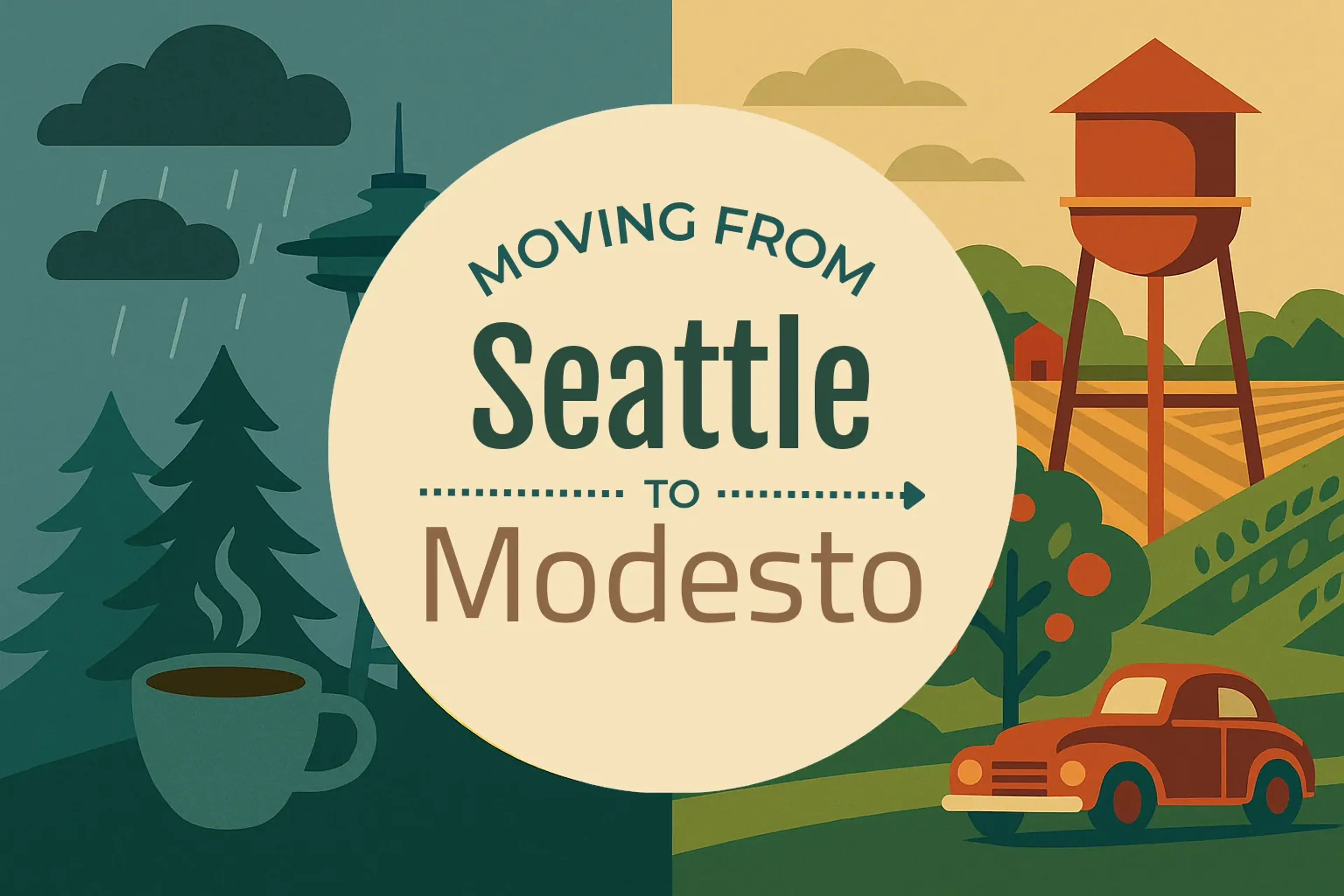 Side-by-side comparison of Seattle to Modesto moving companies